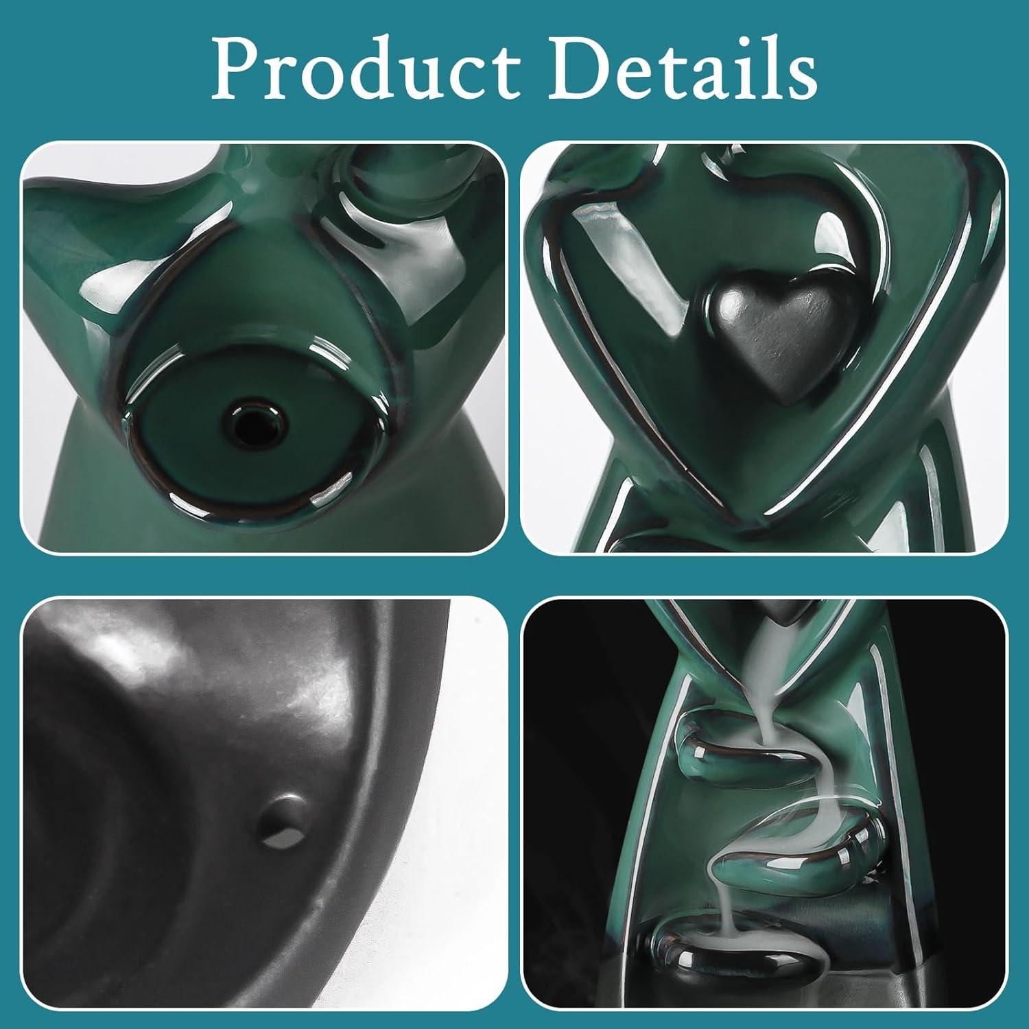 Soporte de Incienso YUNLINLI Amantes Abrazadores Cerámica 21.8cm