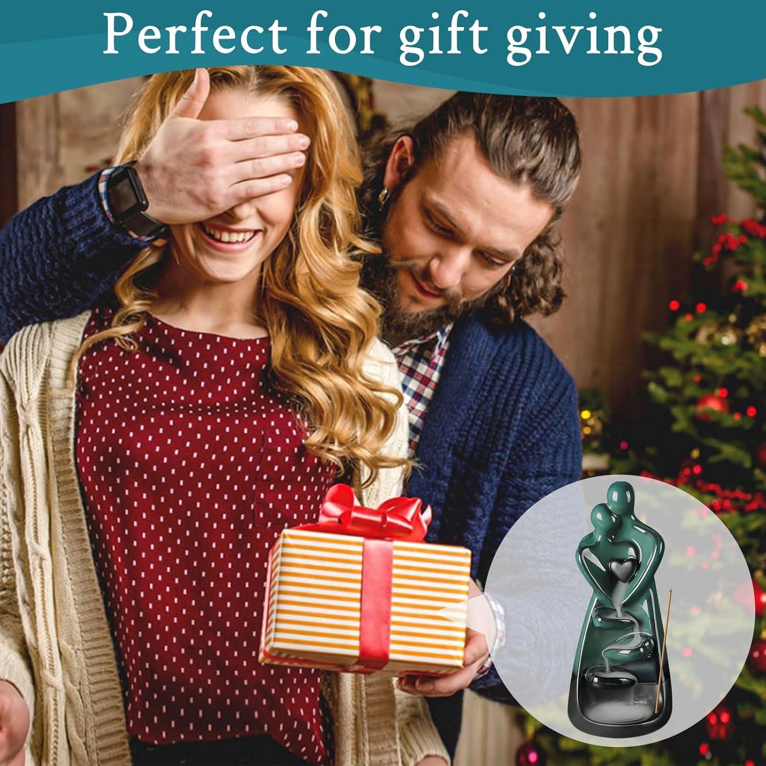 Soporte de Incienso YUNLINLI Amantes Abrazadores Cerámica 21.8cm