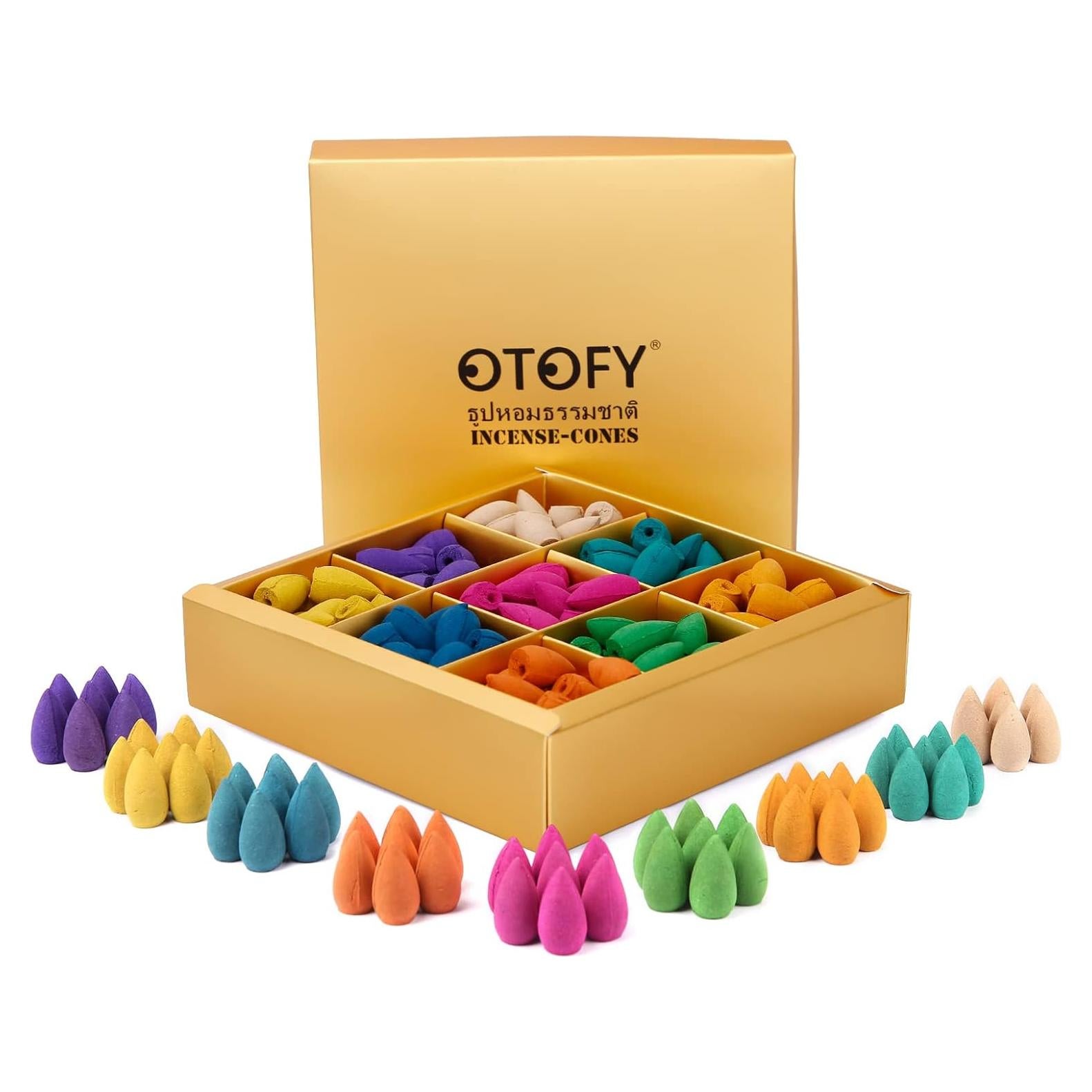 Conos de Incienso de Retroceso OTOFY 180 Pcs Aromas Naturales