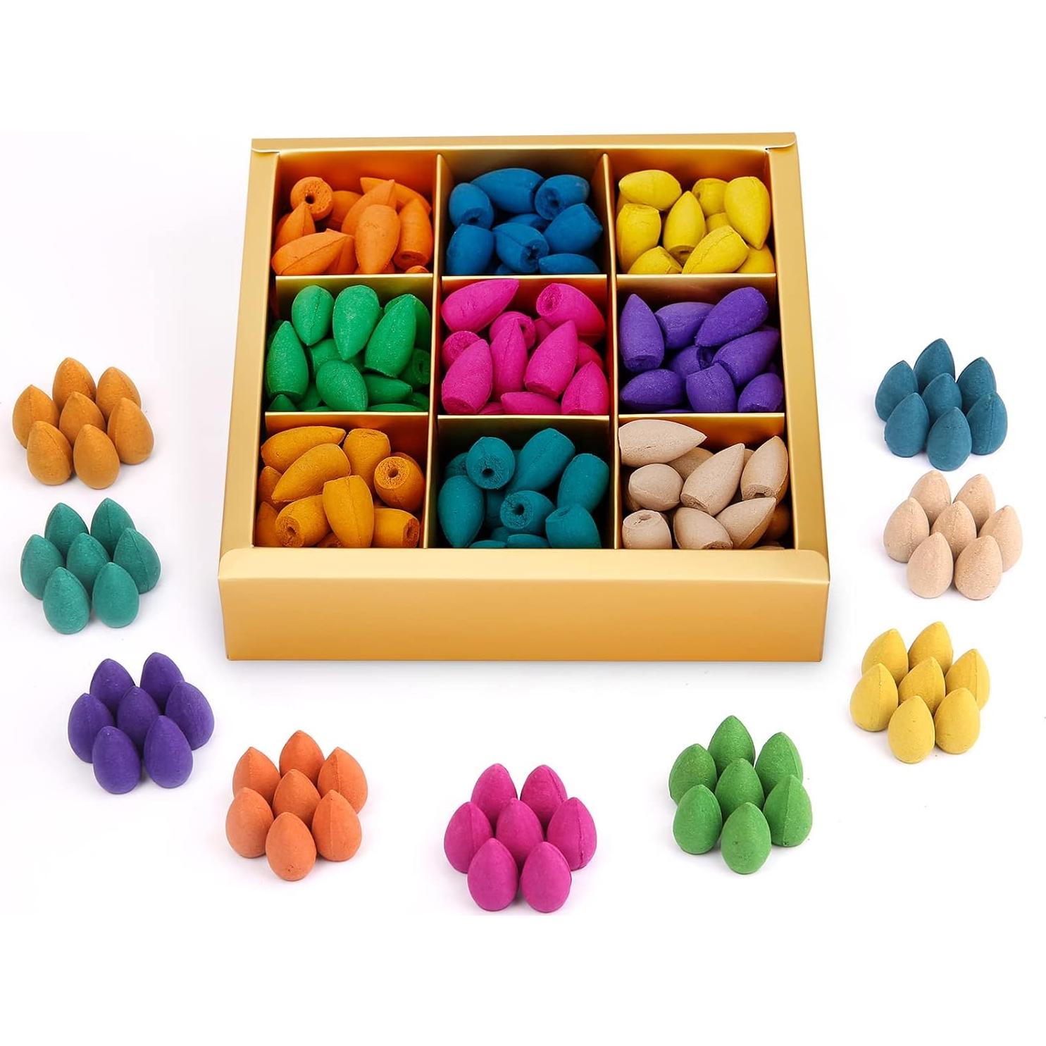 Conos de Incienso de Retroceso OTOFY 180 Pcs Aromas Naturales