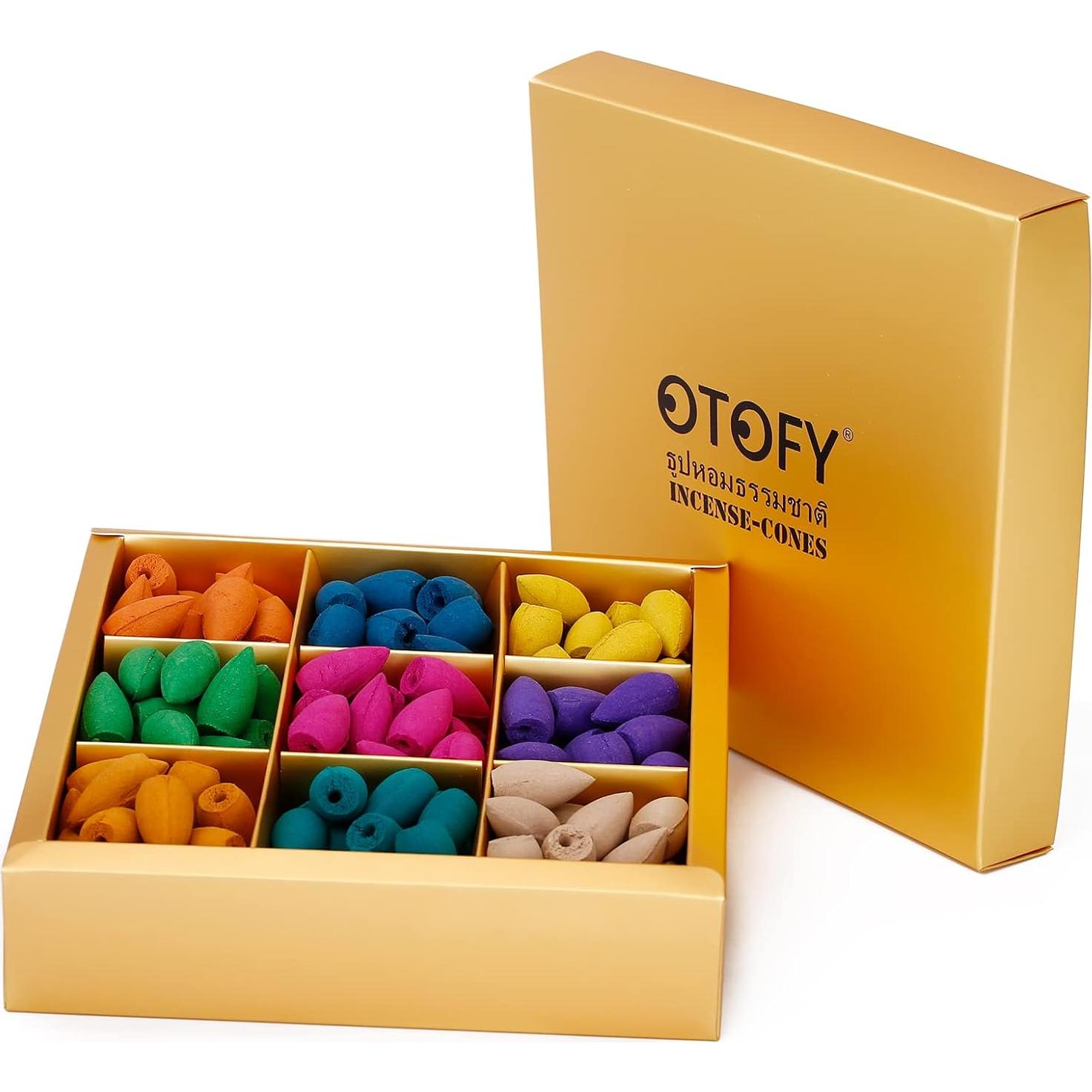 Conos de Incienso de Retroceso OTOFY 180 Pcs Aromas Naturales