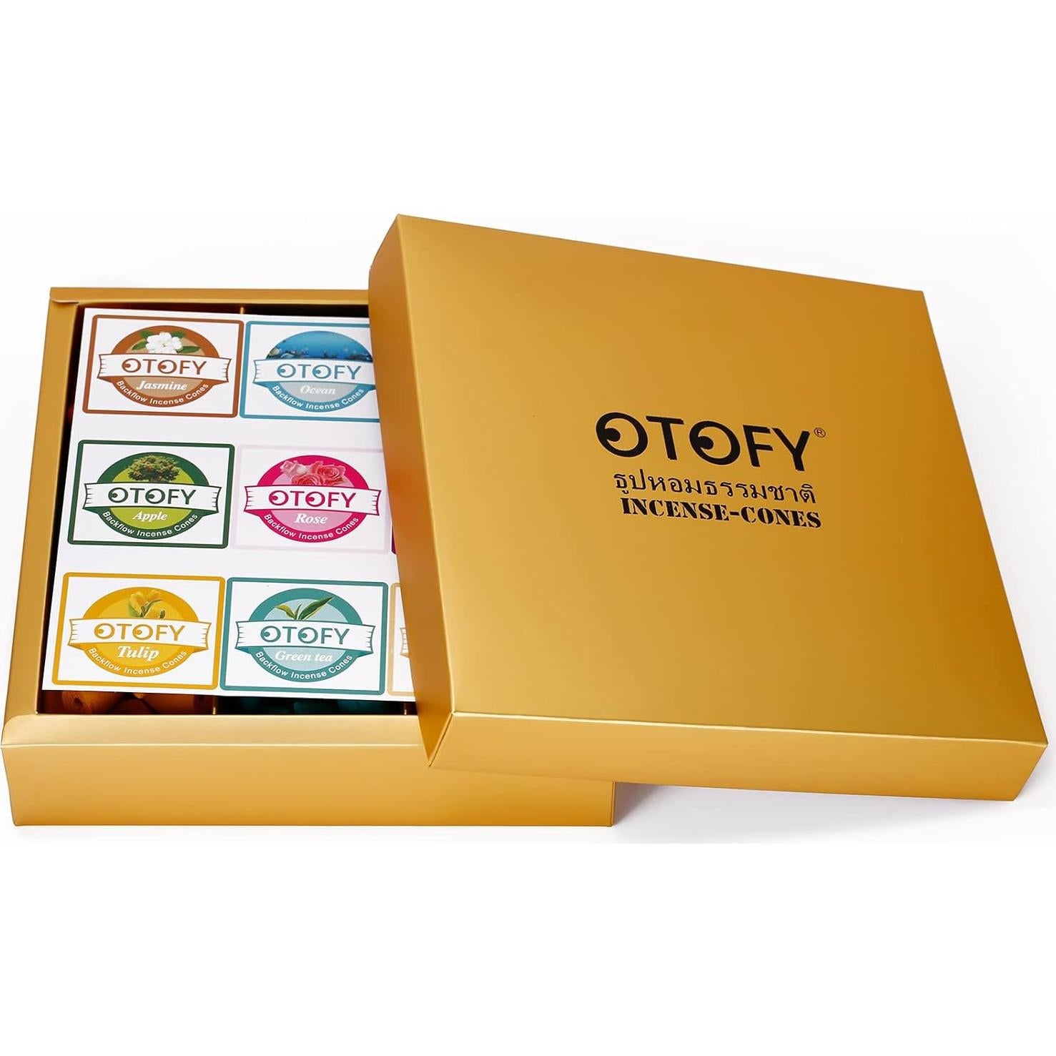 Conos de Incienso de Retroceso OTOFY 180 Pcs Aromas Naturales
