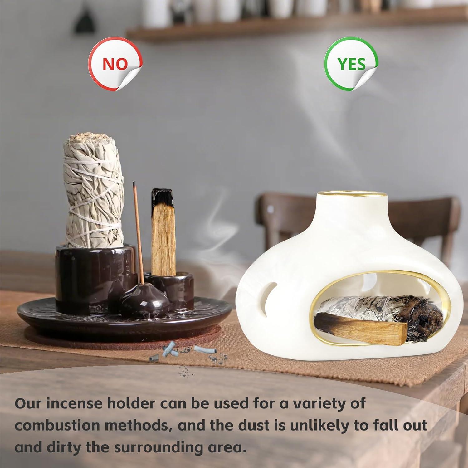 Soporte para Palo Santo Esmorah - Quemador de Incienso Cerámico 5 en 1