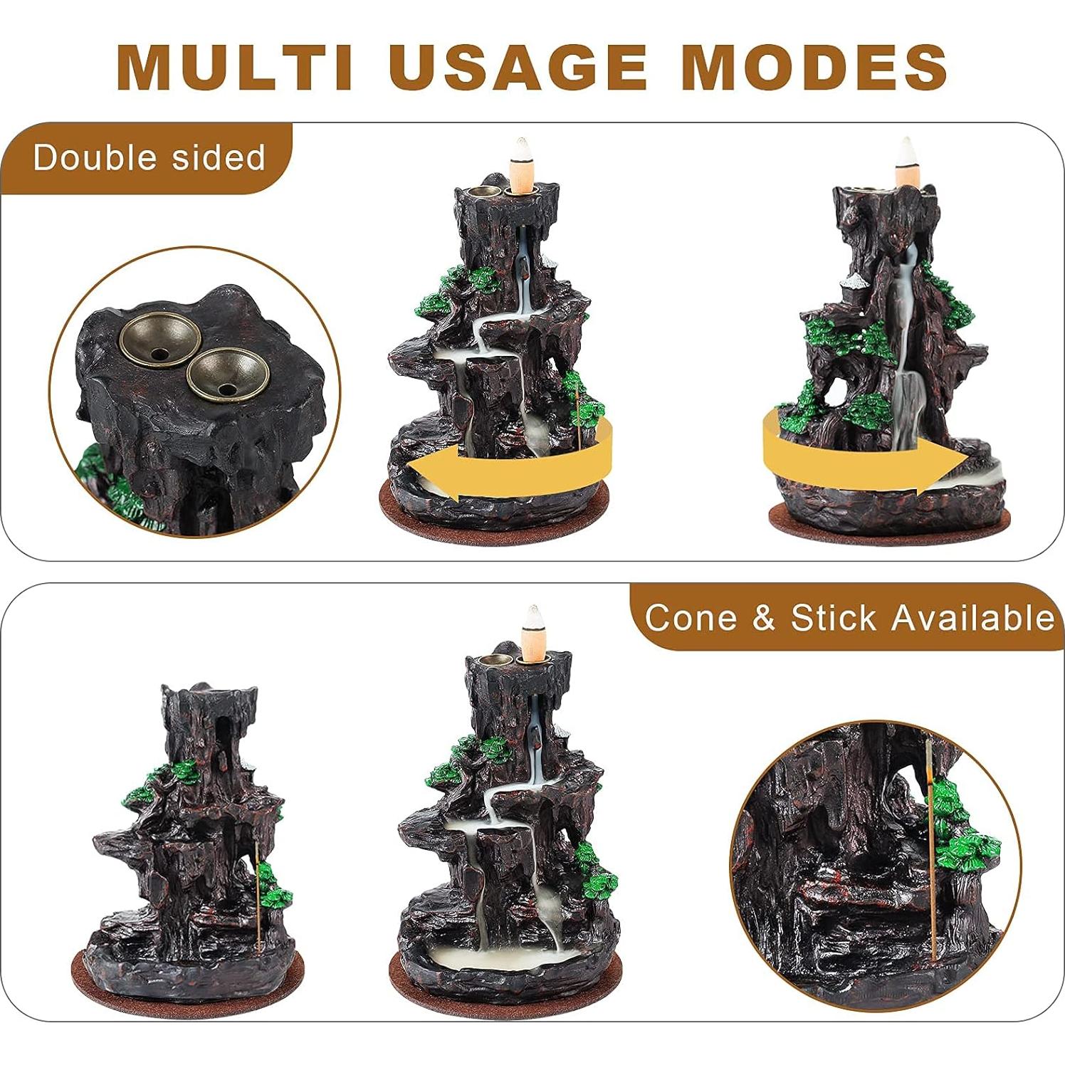 Soporte de Incienso Retroceso ESPACIO MANTENEDOR con 120 Conos