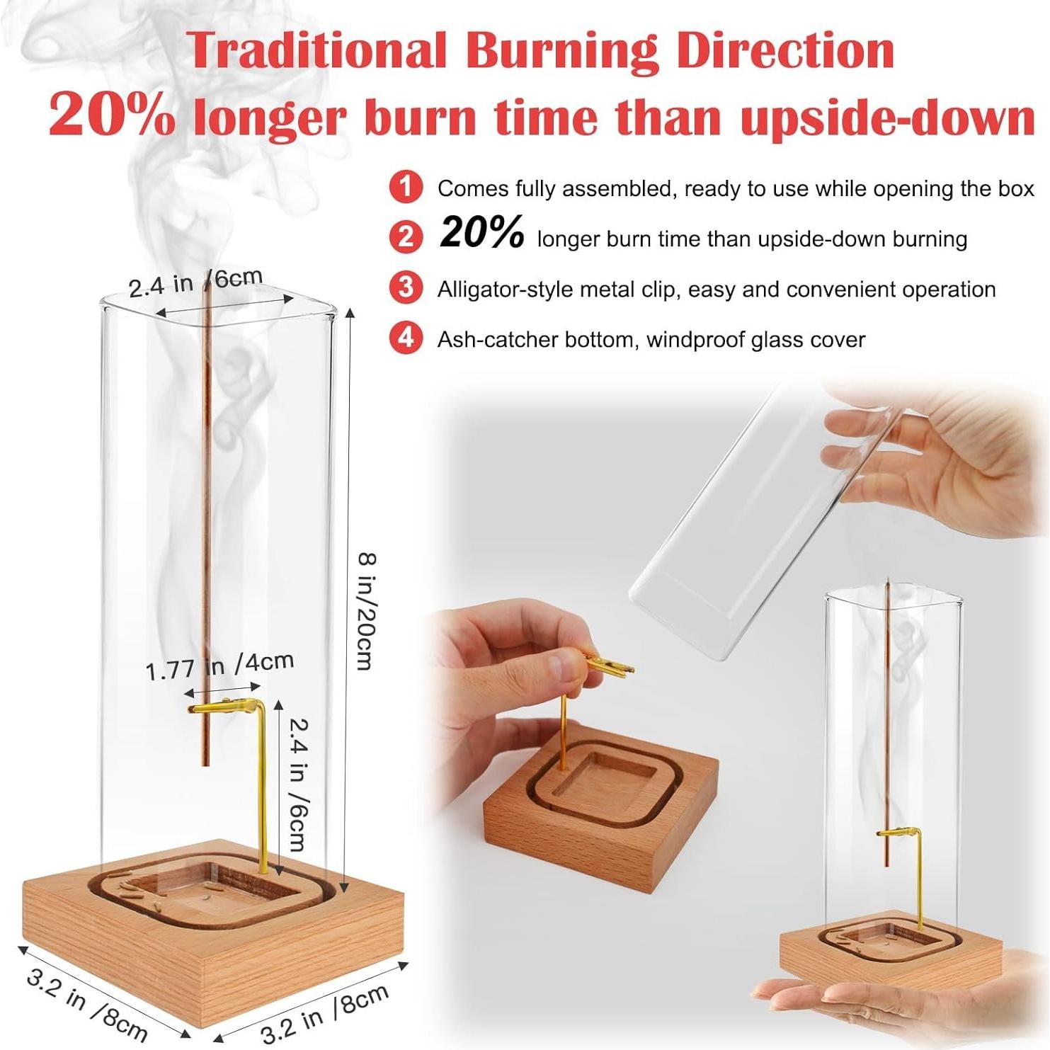 Soporte de Incienso NAKBINX con Base de Madera Natural