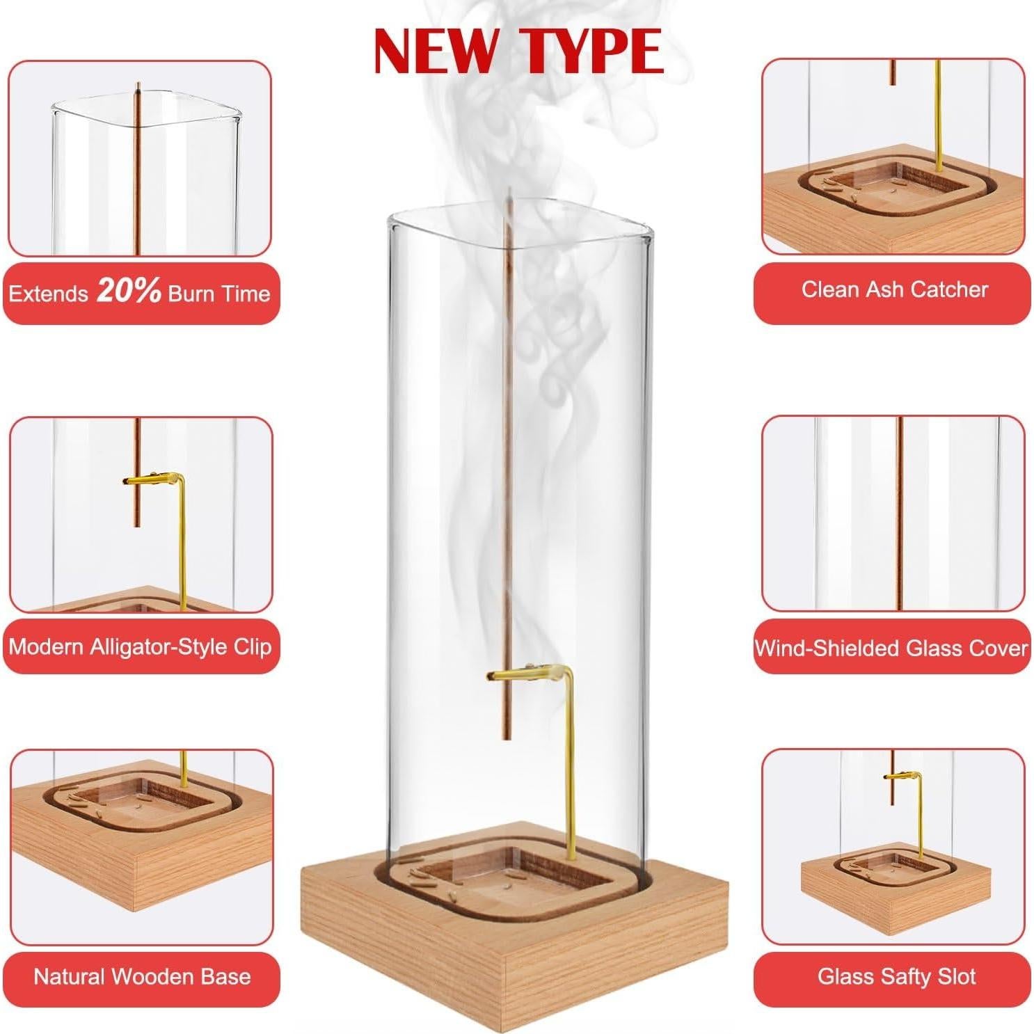 Soporte de Incienso NAKBINX con Base de Madera Natural