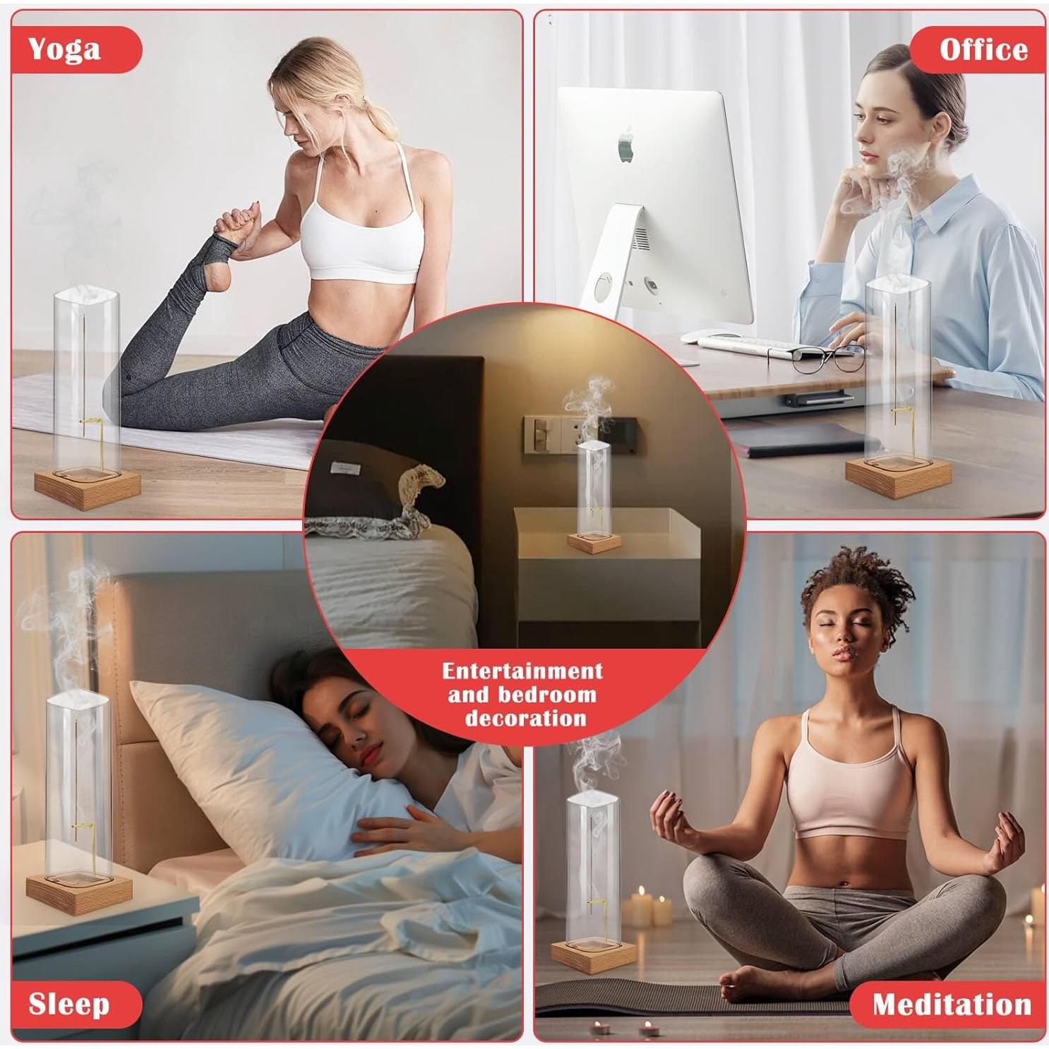 Soporte de Incienso NAKBINX con Base de Madera Natural