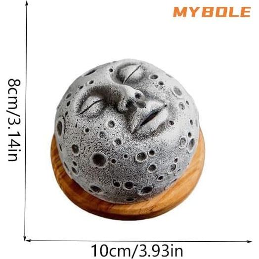 Soporte para Incienso MYBOLE Cara de Luna con Base de Madera
