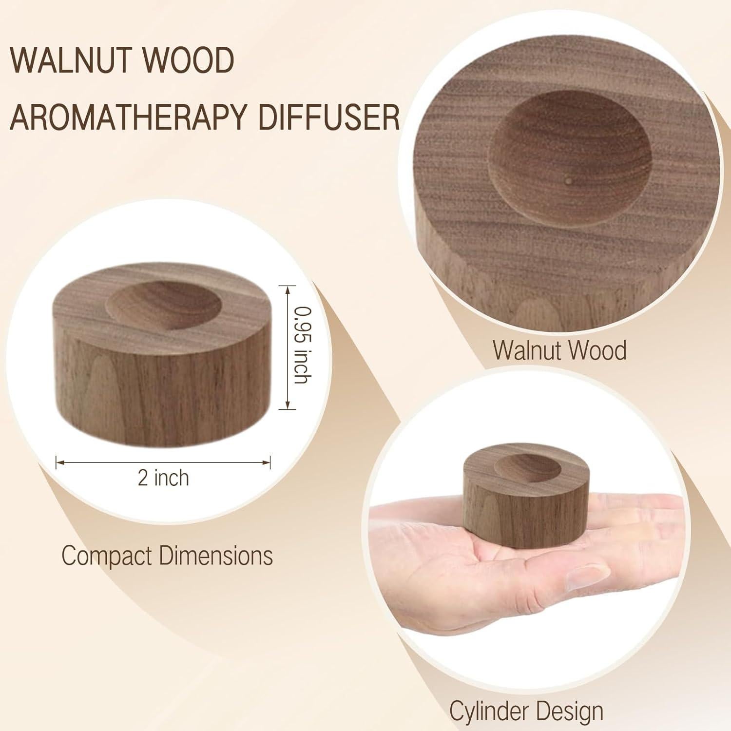 Difusor de Aceite Esencial de Madera SAMIQU - 2 Piezas