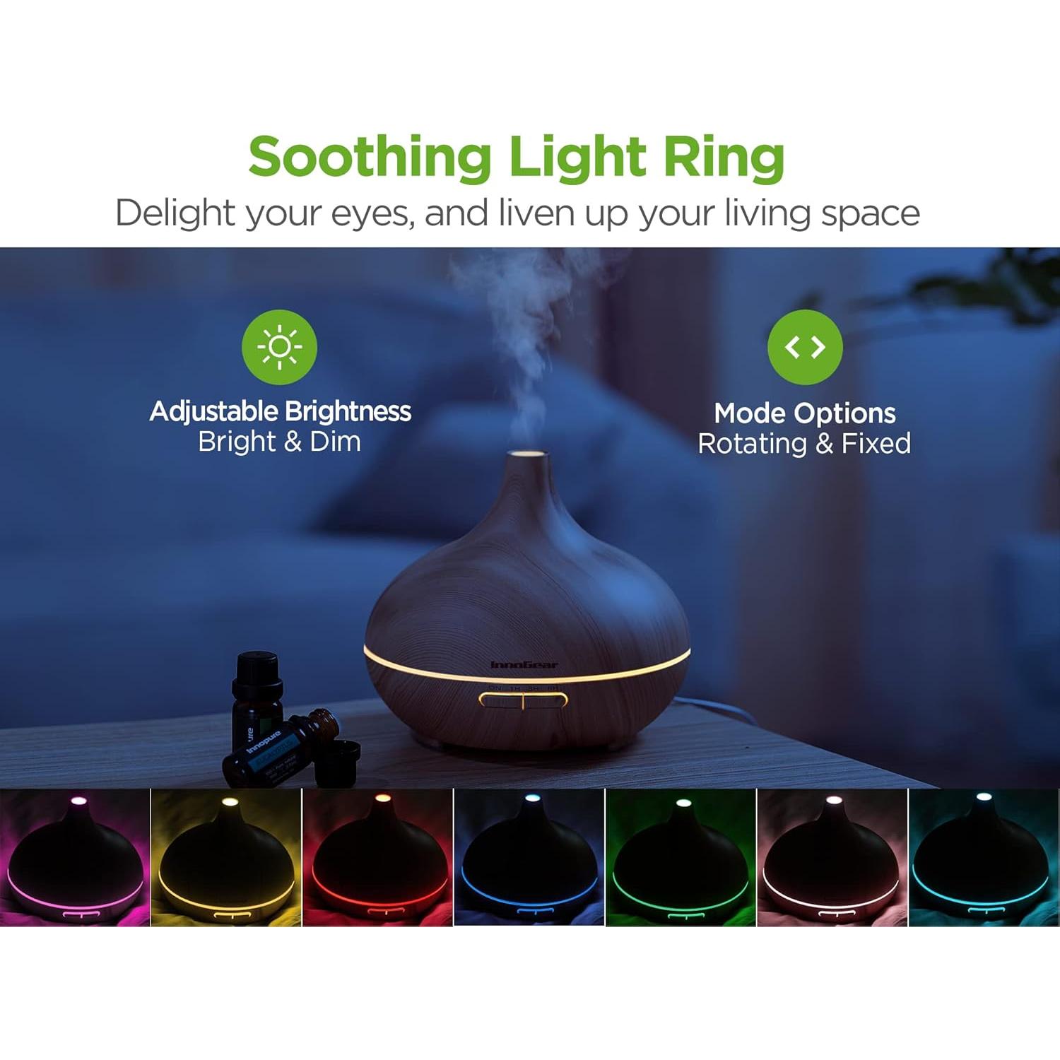 Difusor de Aromaterapia InnoGear 400ml con 10 Aceites Esenciales