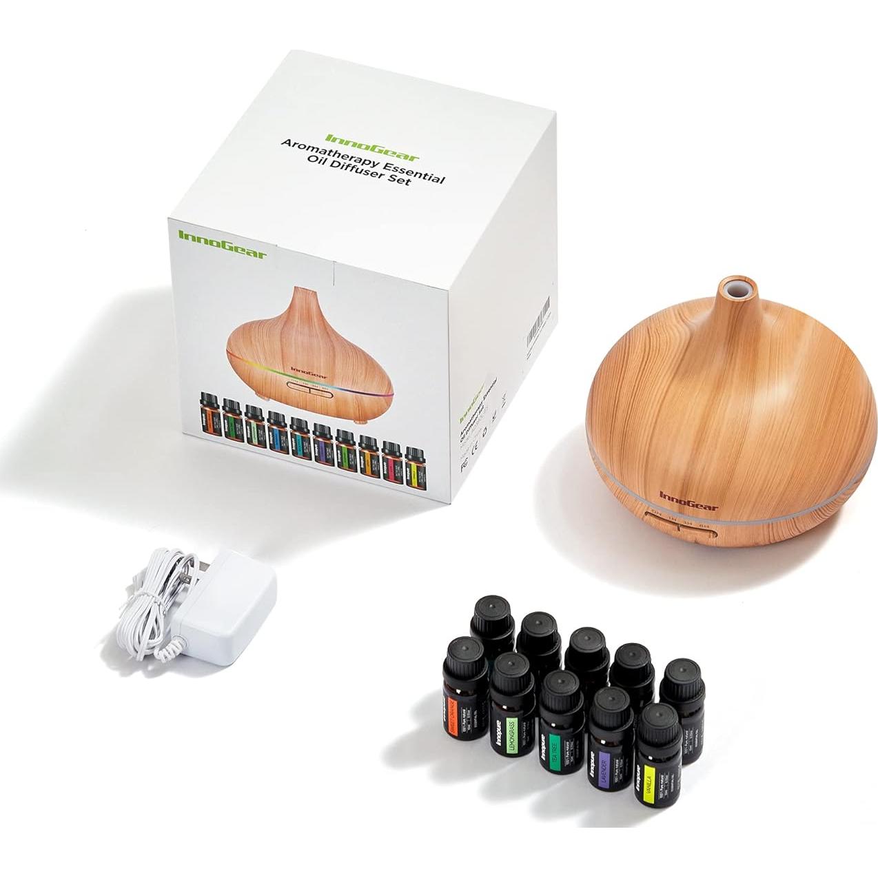 Difusor de Aromaterapia InnoGear 400ml con 10 Aceites Esenciales