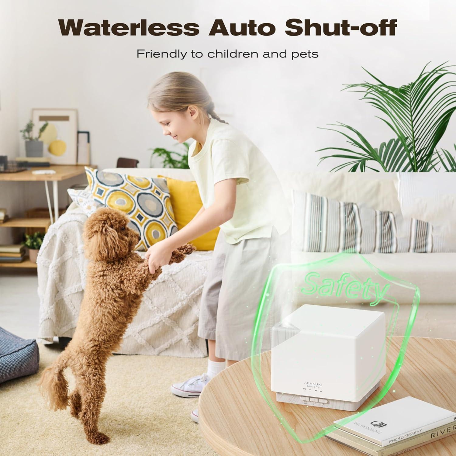 Difusor de Aceite Esencial ASAKUKI 700ml Ultrasonico 5 en 1