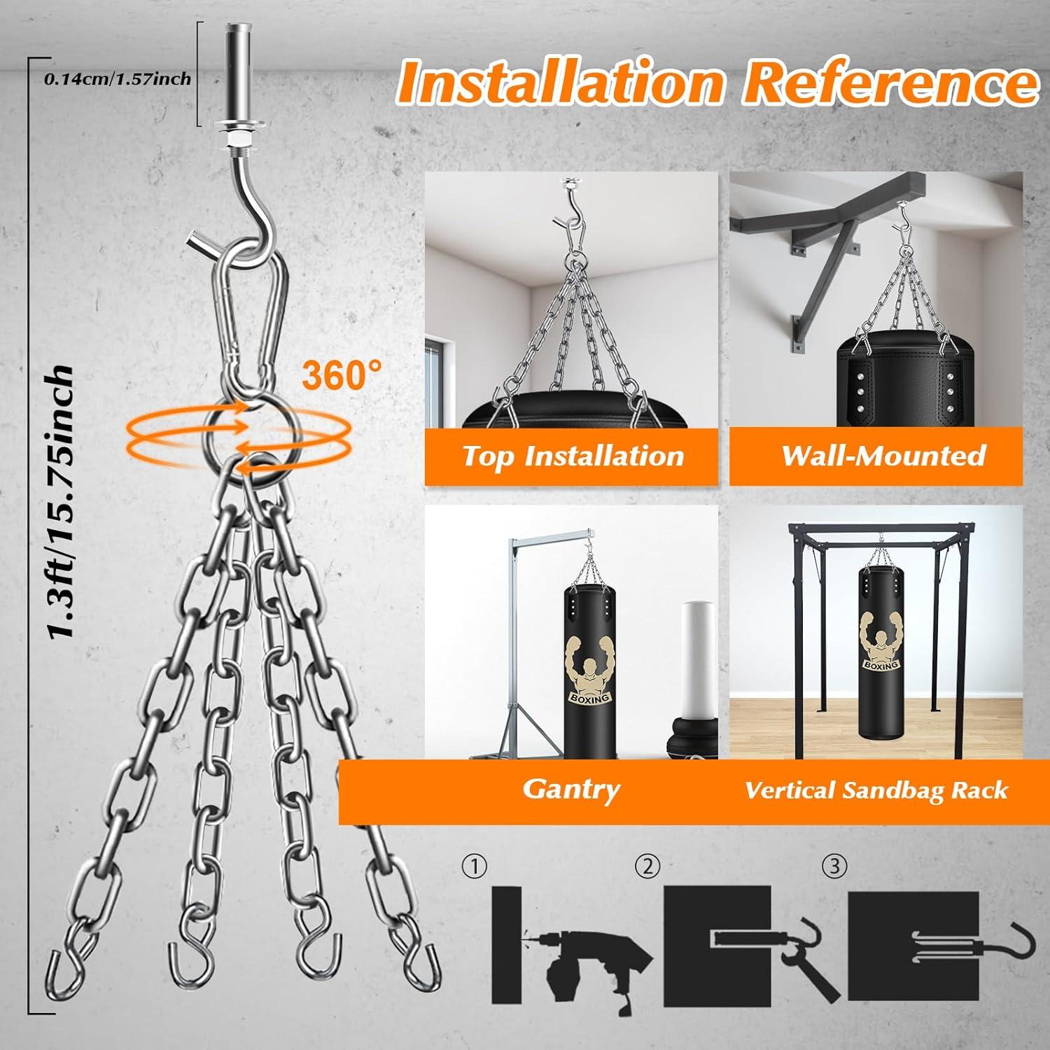 Saco de Boxeo Colgante YORWHIN 4FT con Guantes 12OZ y Accesorios