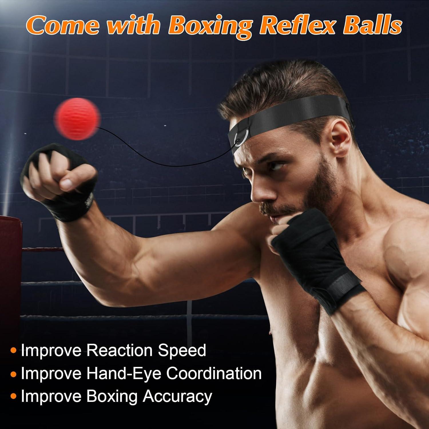 Saco de Boxeo Colgante YORWHIN 4FT con Guantes 12OZ y Accesorios