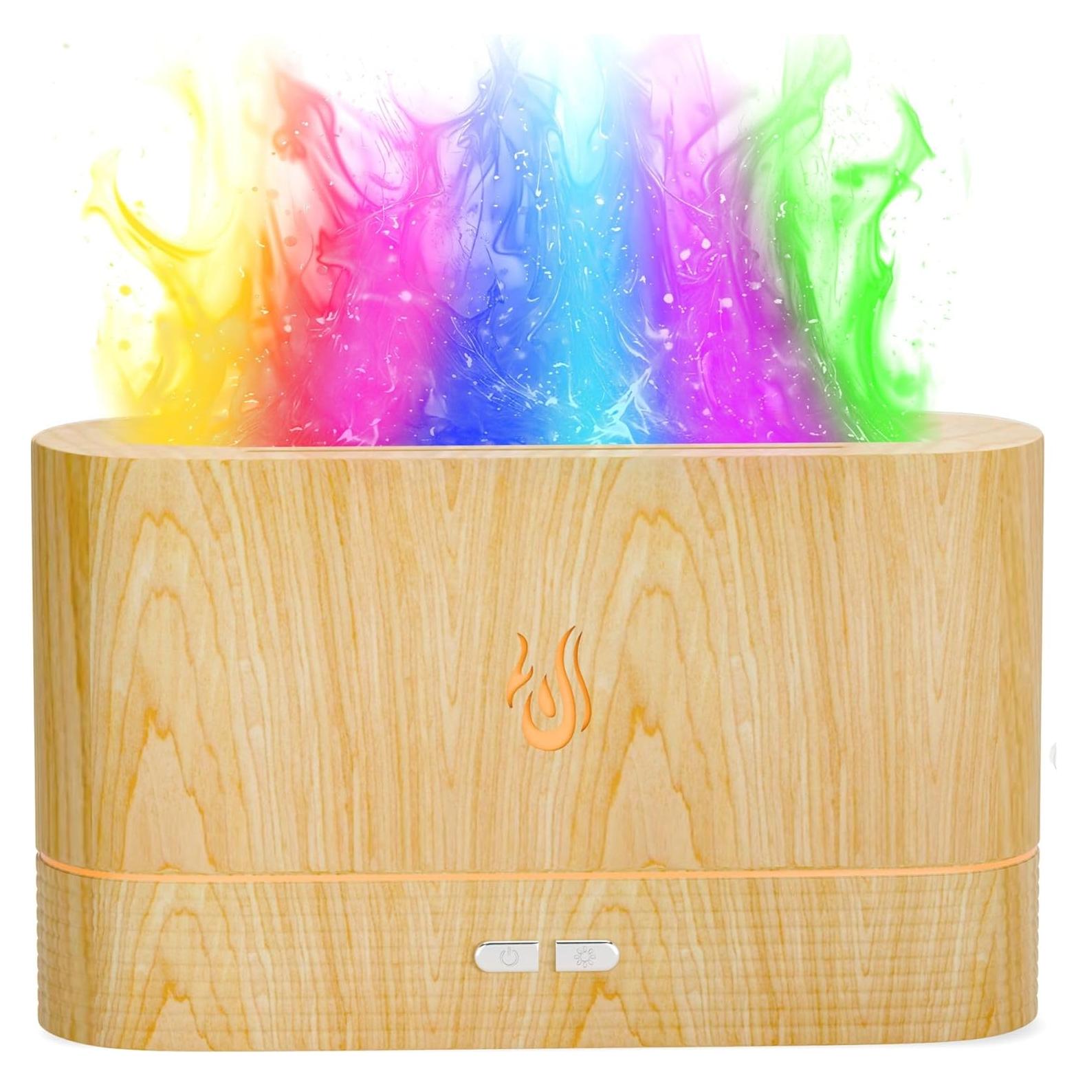 Difusor de Aceite Esencial NABSAK Madera Clara 200ml LED