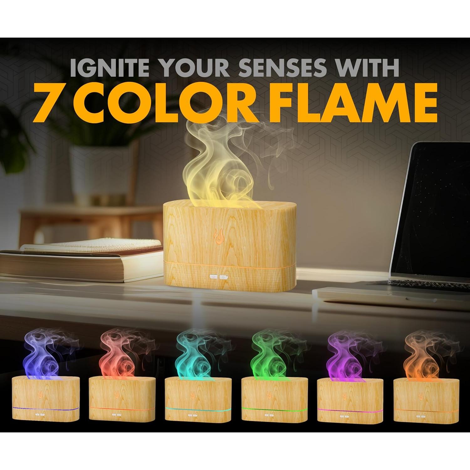 Difusor de Aceite Esencial NABSAK Madera Clara 200ml LED