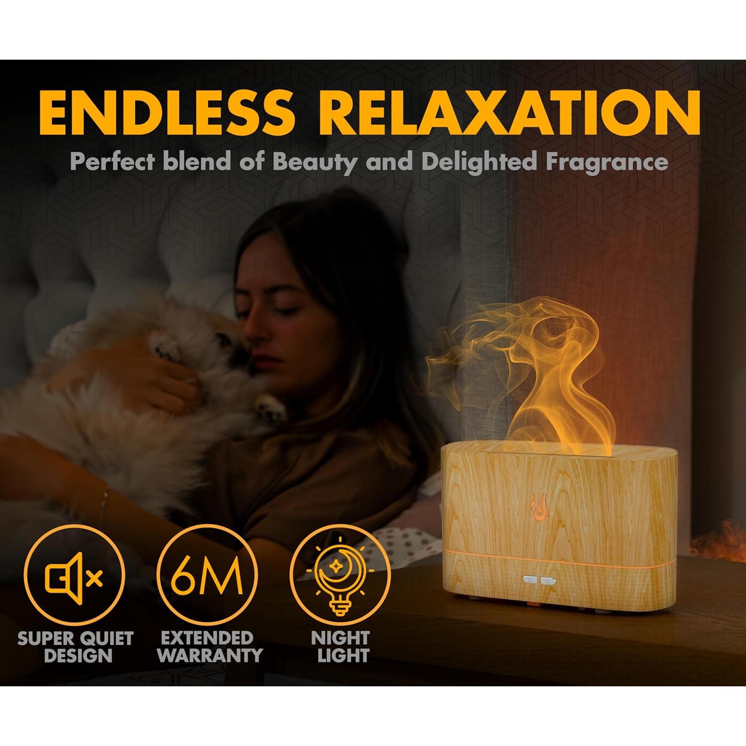 Difusor de Aceite Esencial NABSAK Madera Clara 200ml LED