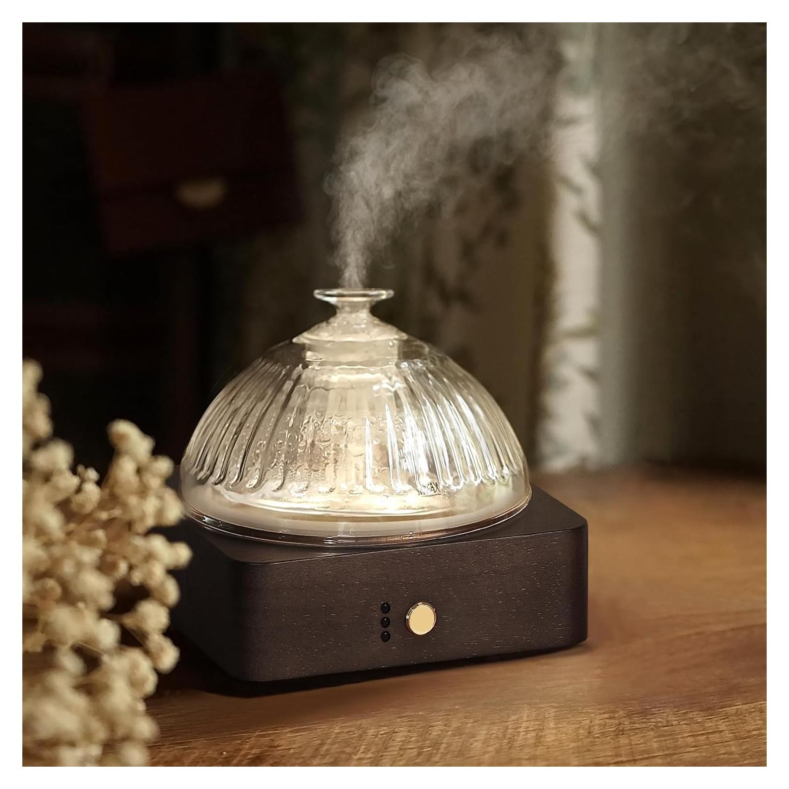 Difusor de Aceite Esencial Levoair de Vidrio 200ml con Madera