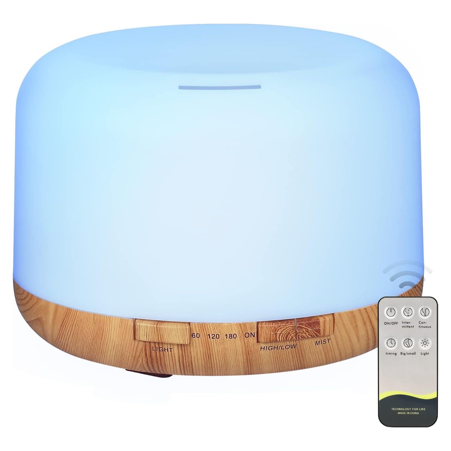 Difusor de Aceite Esencial SACATR 500ml Silencioso con Control Remoto