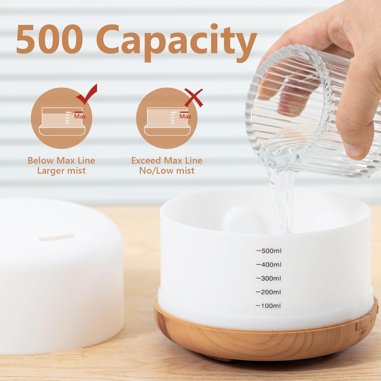 Difusor de Aceite Esencial SACATR 500ml Silencioso con Control Remoto