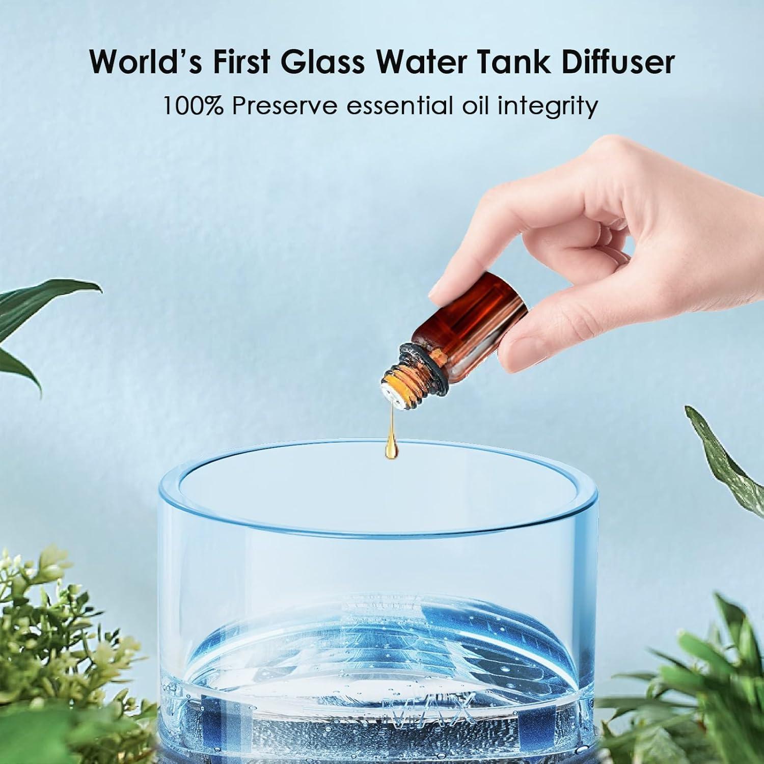 Difusor de Aceite Esencial Lecdura 80ML Vidrio y Madera USB