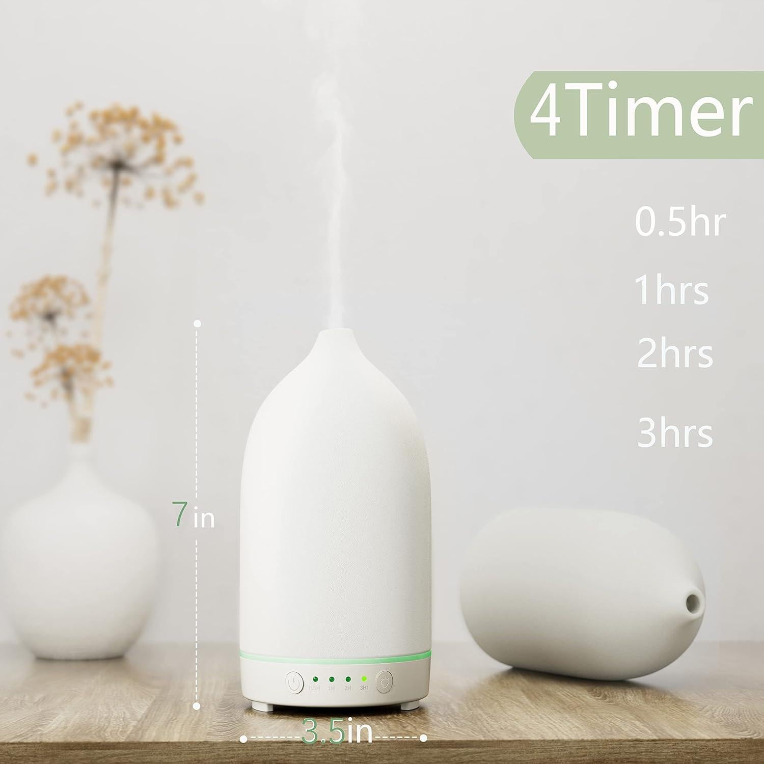 Difusor de Aromaterapia Cerámica ENILYM 100ml Luz Nocturna