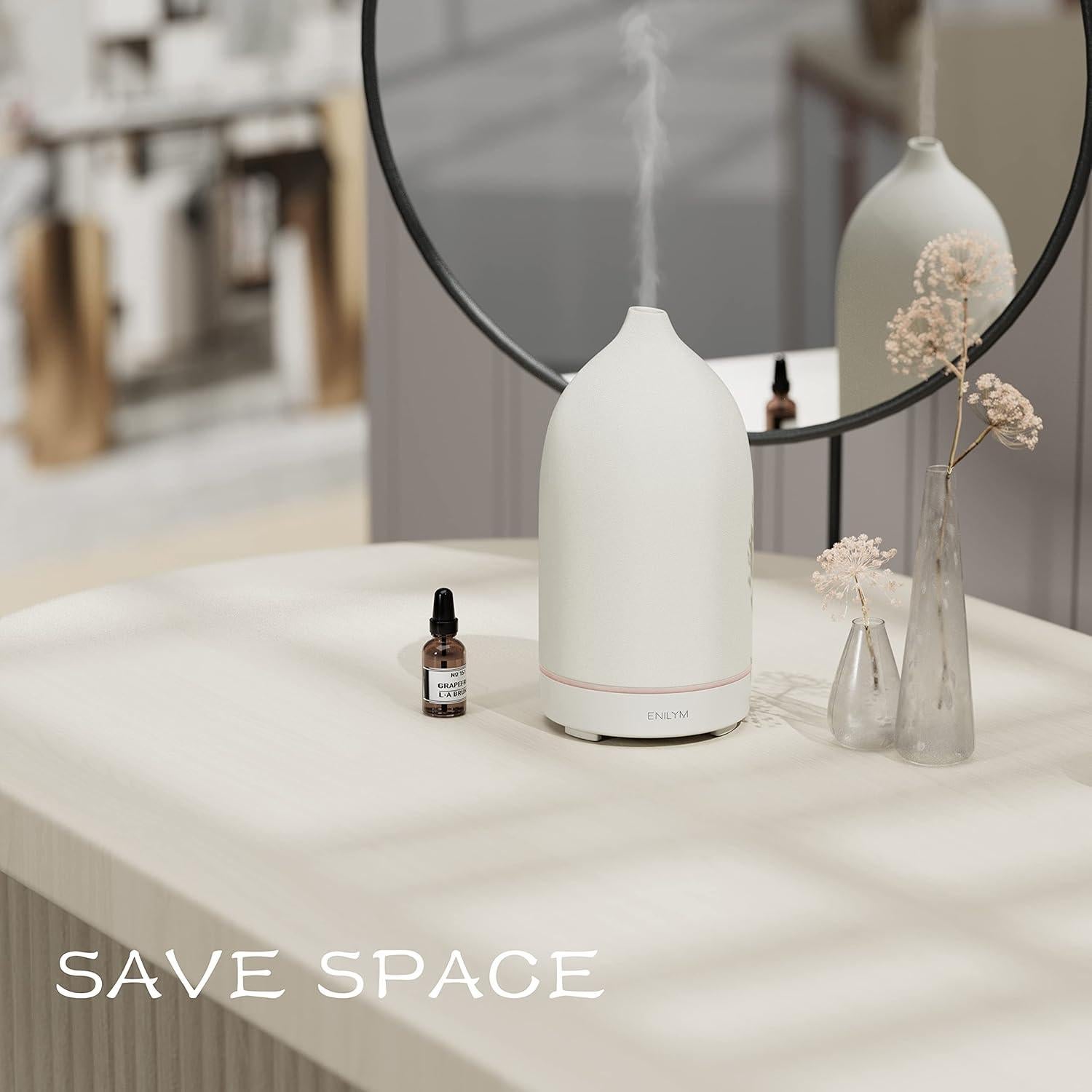 Difusor de Aromaterapia Cerámica ENILYM 100ml Luz Nocturna