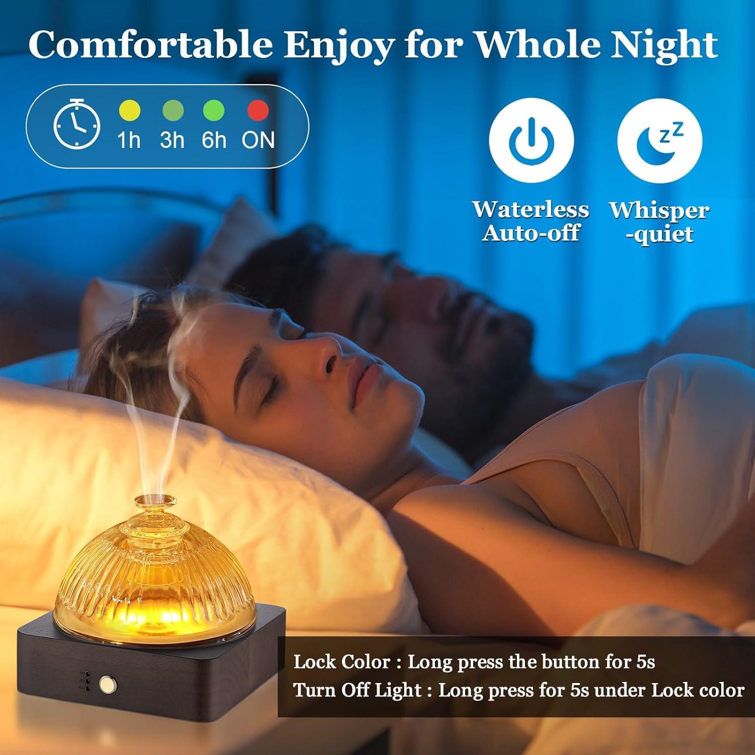 Difusor de Aceite Esencial Lecdura 200ml Vidrio y Madera