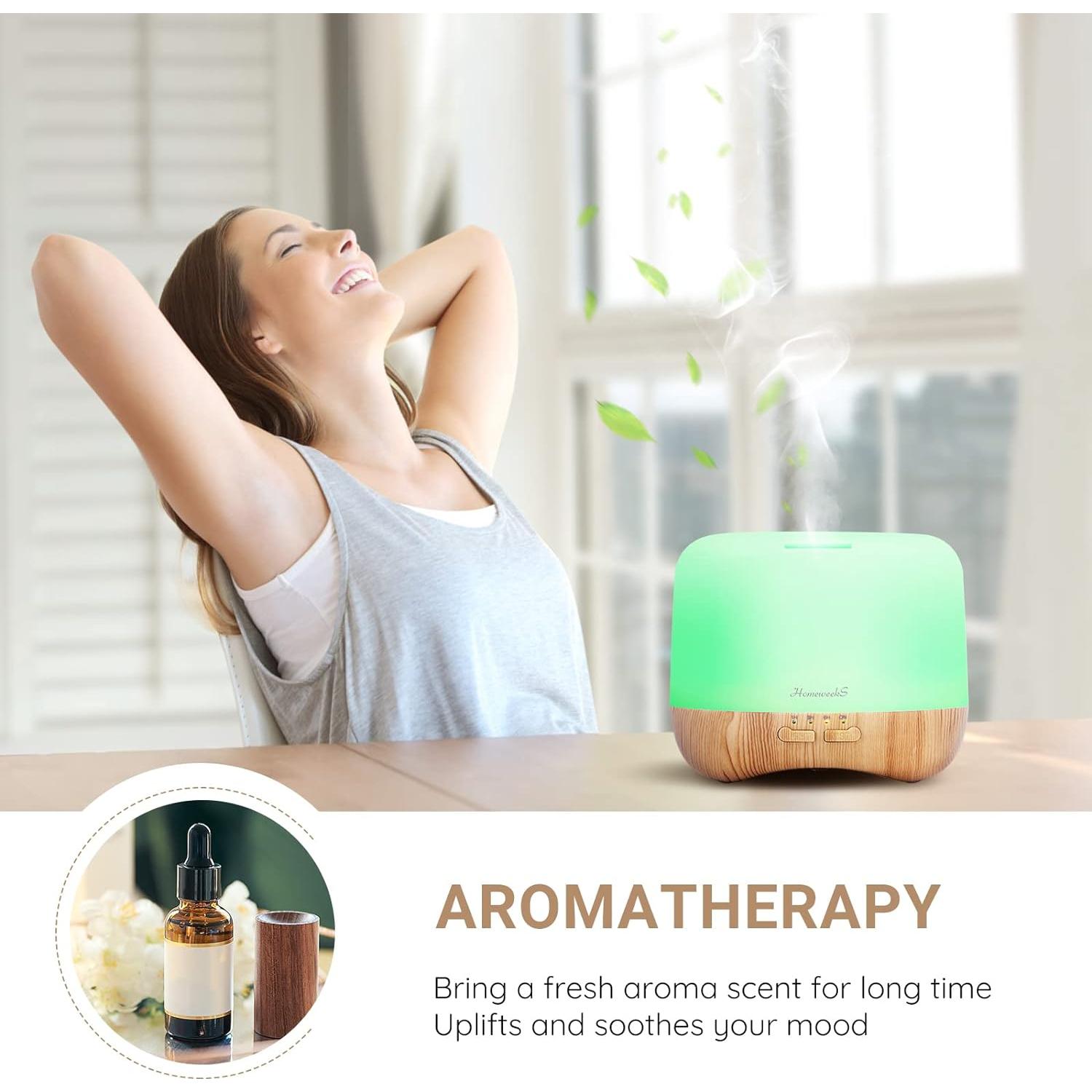 Difusor de Aceite Esencial Homeweeks 500ml con Control Remoto