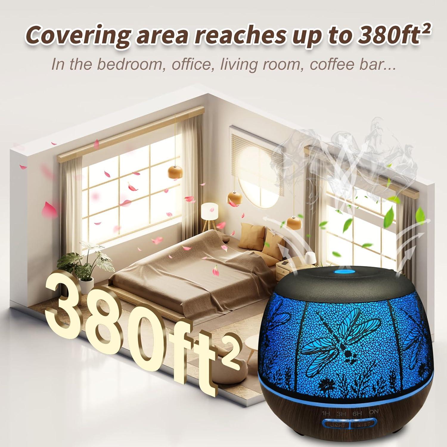 Difusor de Aceites Esenciales Roonbo 400ml Control Remoto