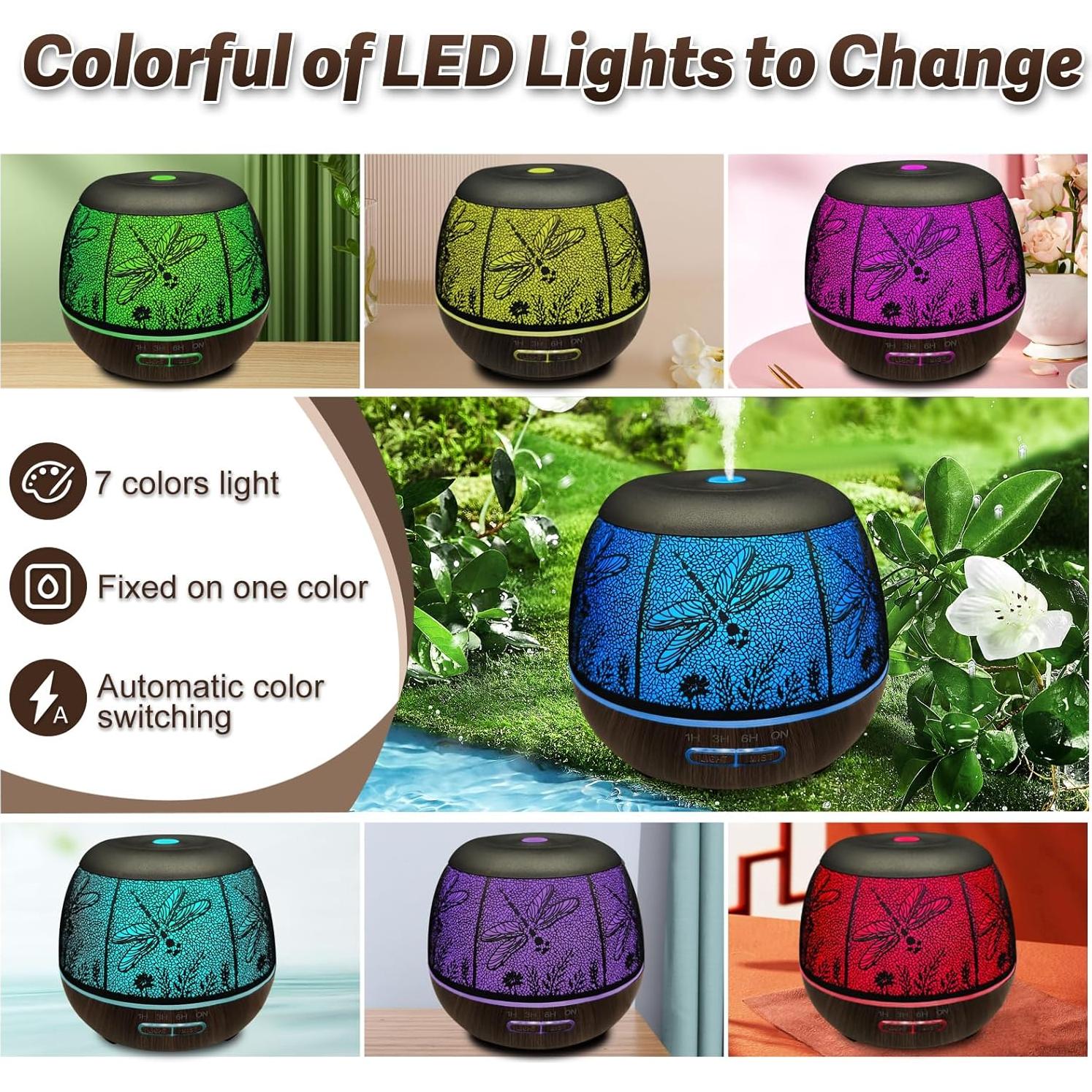 Difusor de Aceites Esenciales Roonbo 400ml Control Remoto