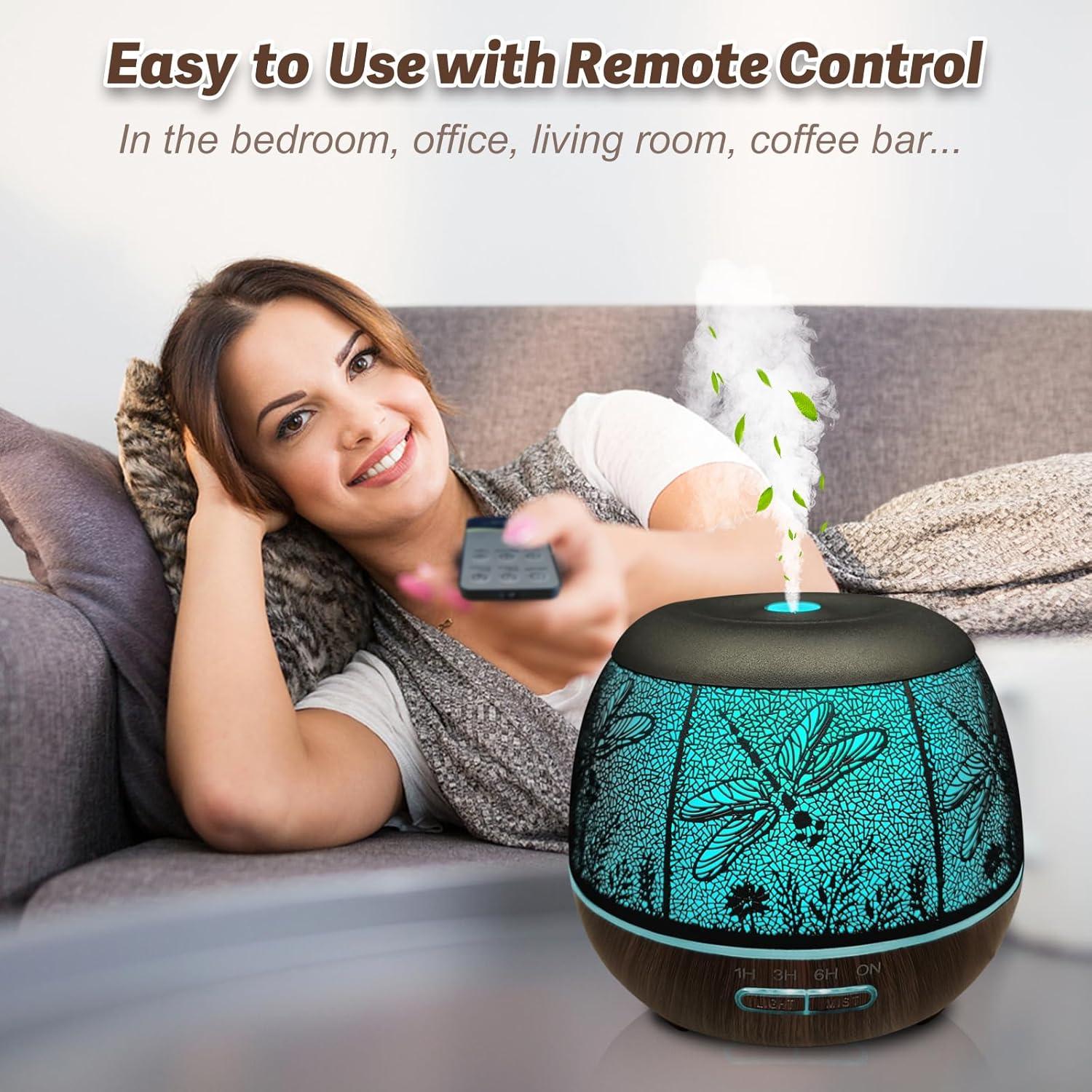 Difusor de Aceites Esenciales Roonbo 400ml Control Remoto