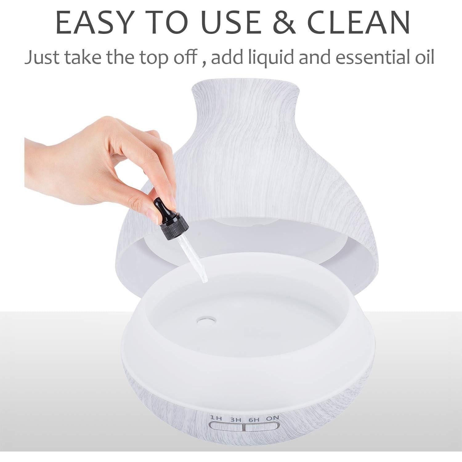 Difusor de Aceite Esencial BZseed 550ml Blanco con Temporizador