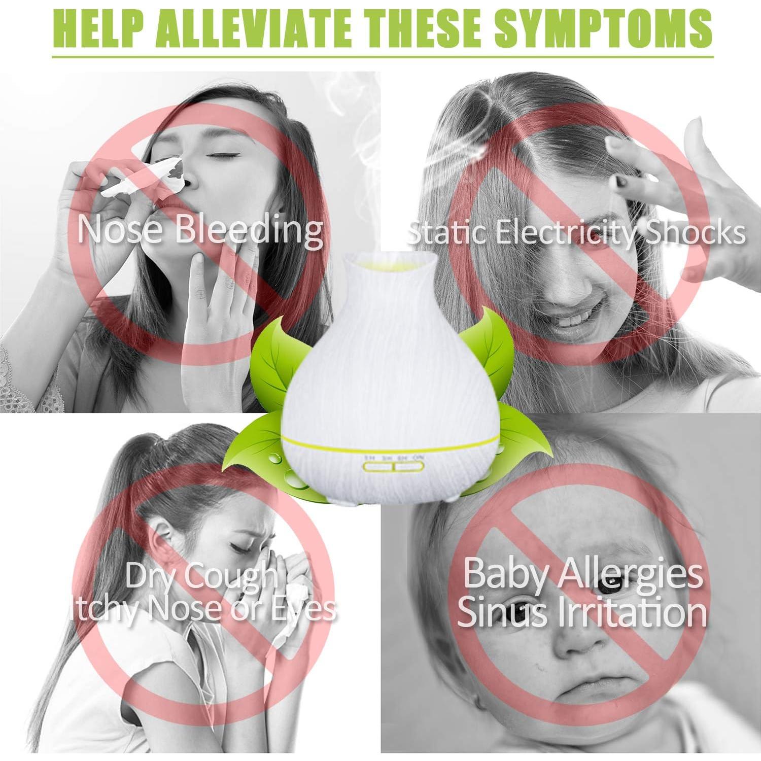 Difusor de Aceite Esencial BZseed 550ml Blanco con Temporizador