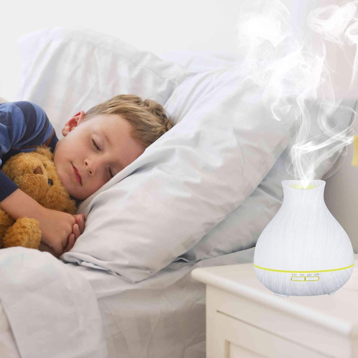 Difusor de Aceite Esencial BZseed 550ml Blanco con Temporizador