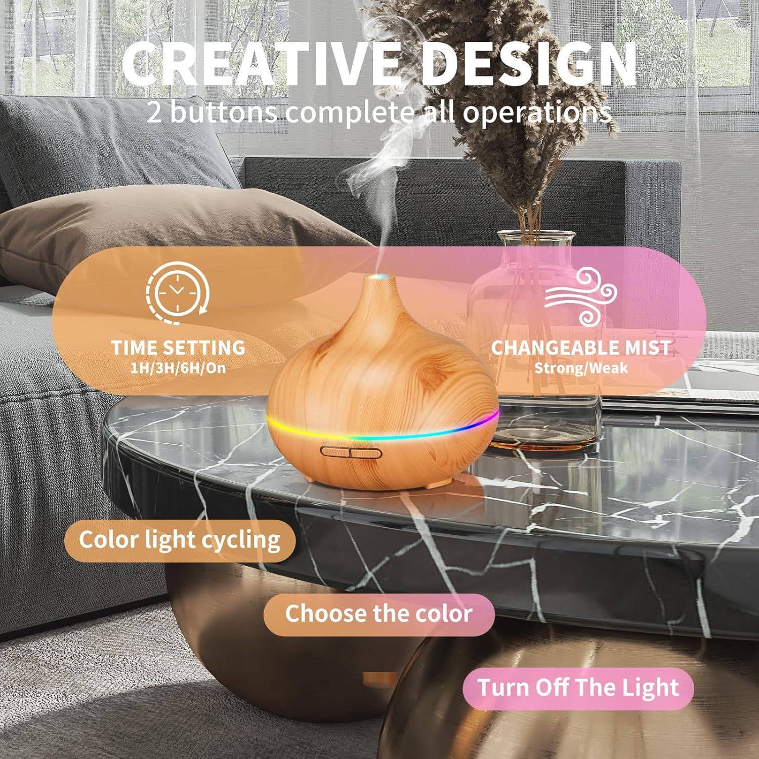 Difusor de Aroma HLS H-1 Ultrasónico 550ml para Habitaciones Grandes