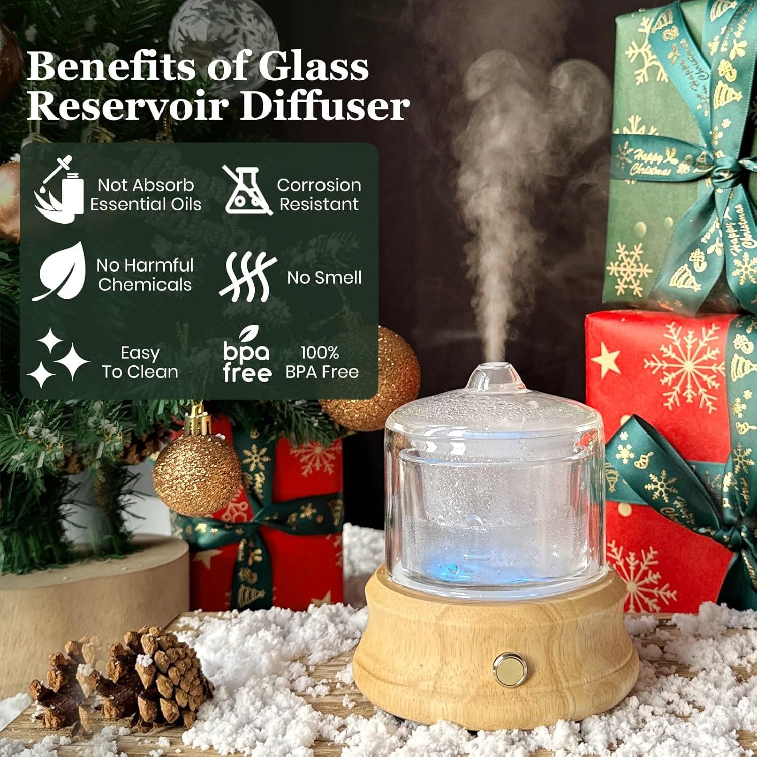 Difusor de Aceite Esencial Lecdura 80ML Vidrio y Madera