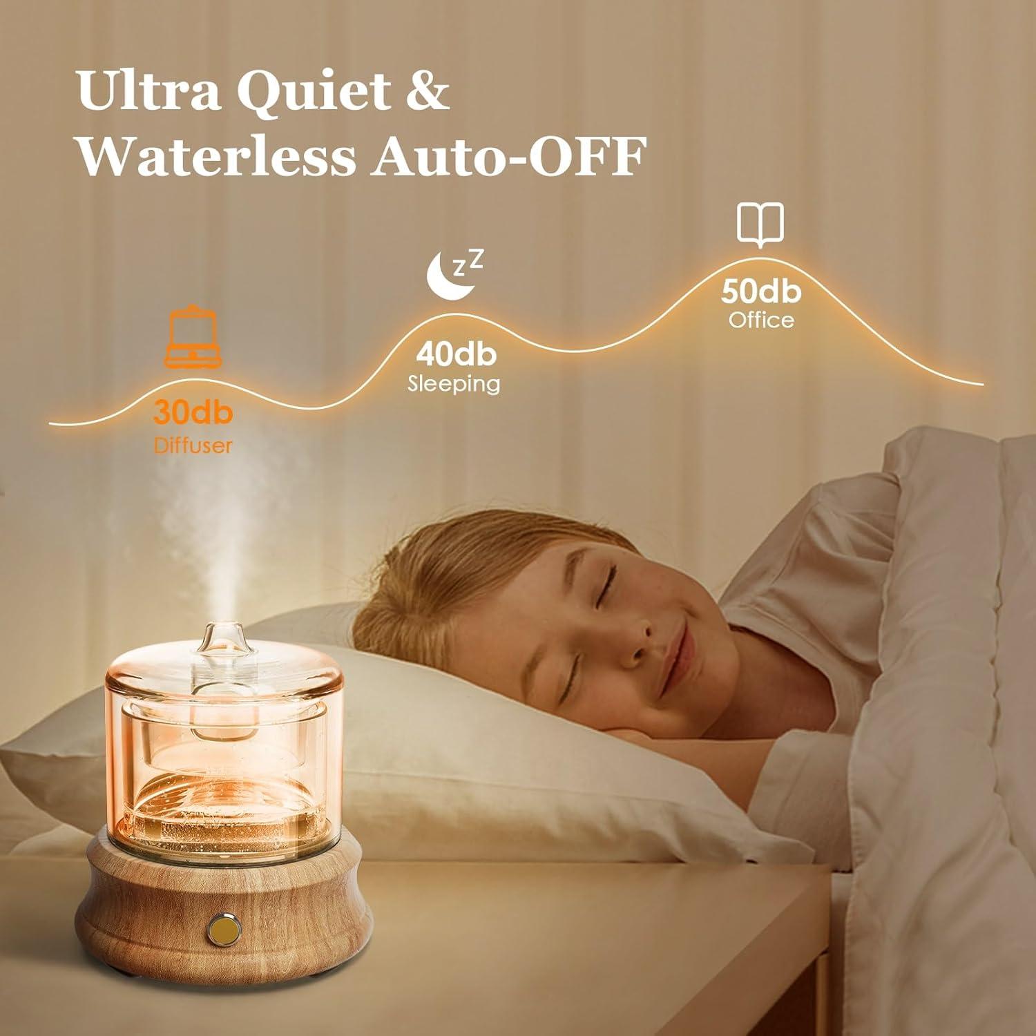 Difusor de Aceite Esencial Lecdura 80ML Vidrio y Madera