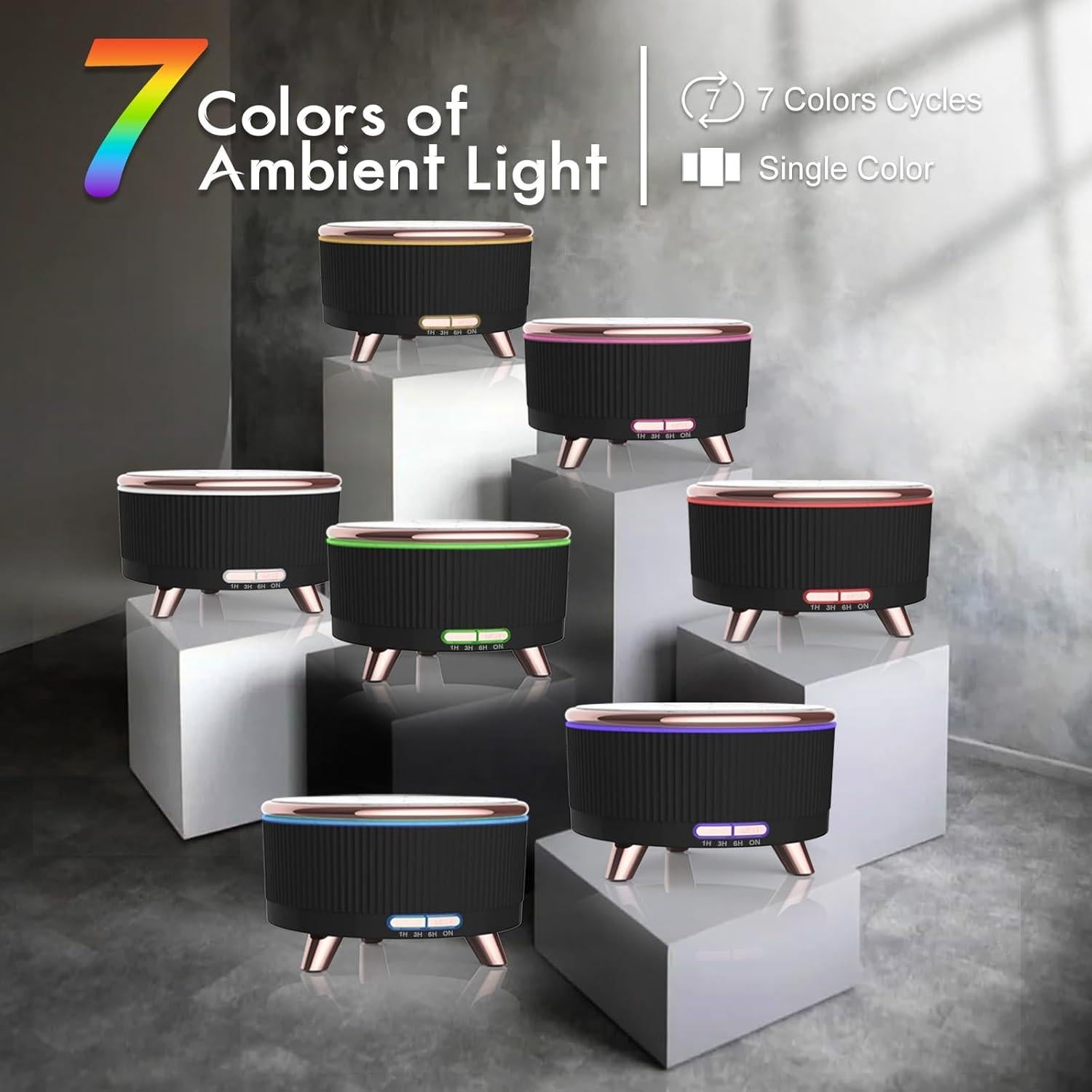 Difusor de Aceite Esencial Elcxsla 500ml con 6 Aceites y Control Remoto