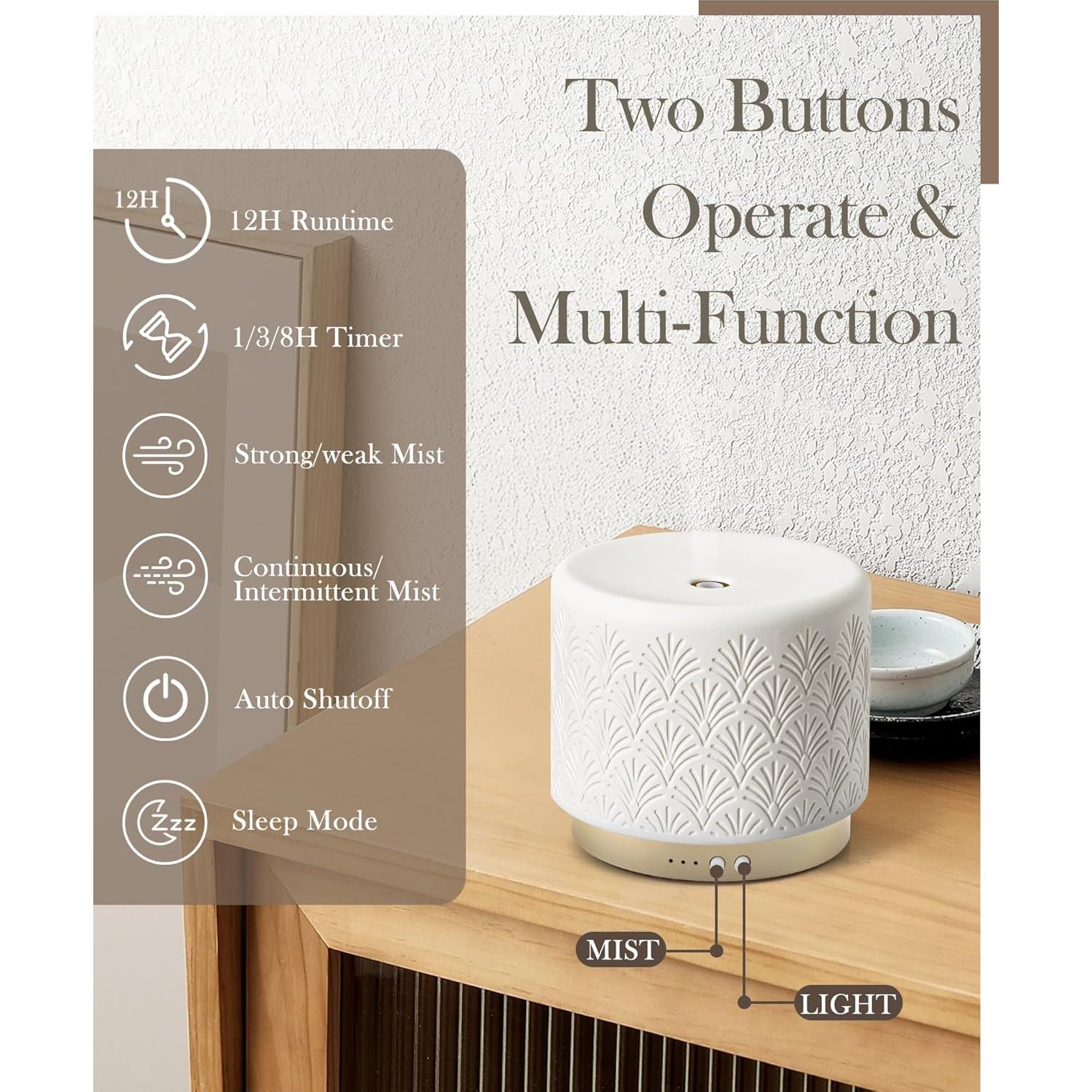 Difusor de Aceite Esencial Onaboviva 280ml Cerámica Coral