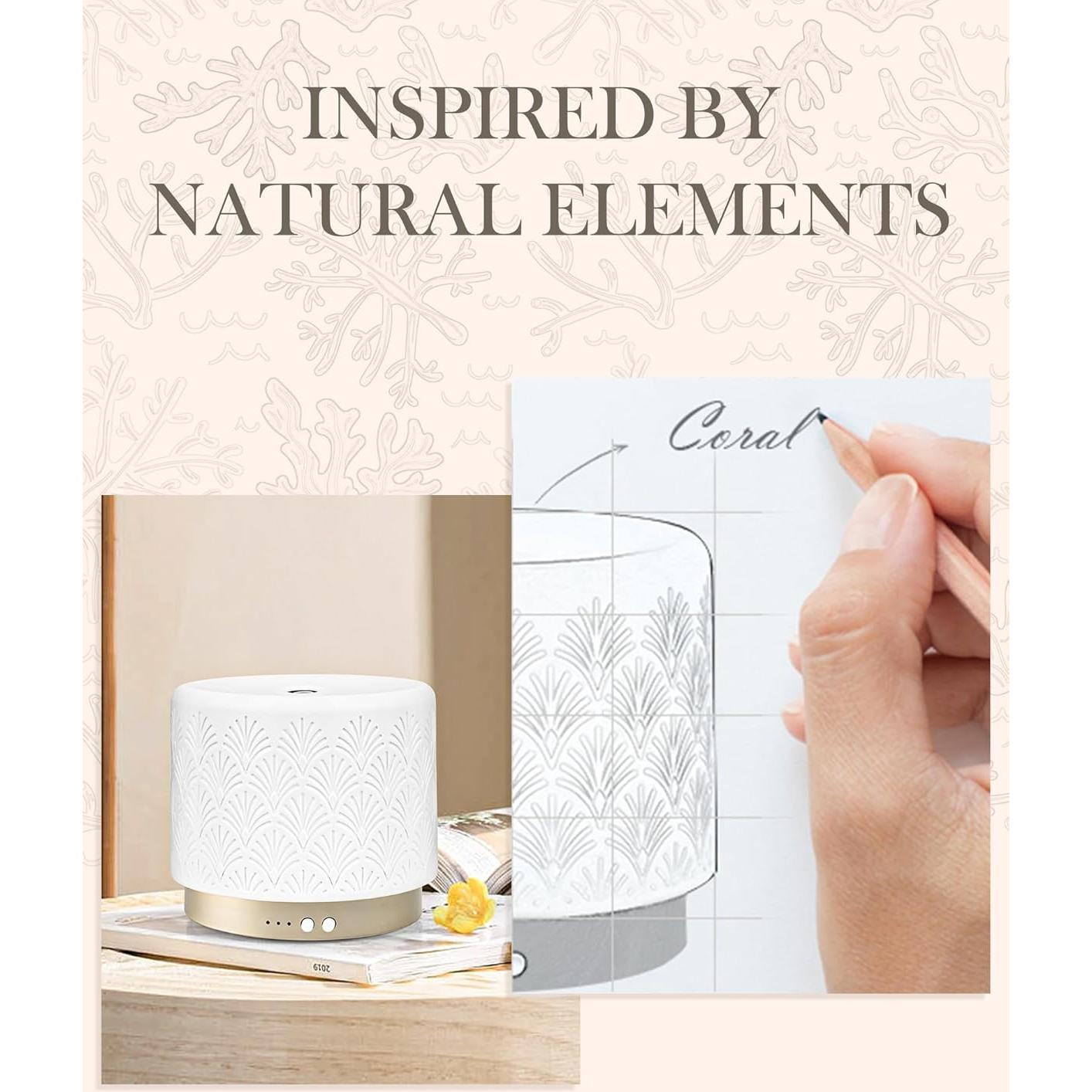 Difusor de Aceite Esencial Onaboviva 280ml Cerámica Coral