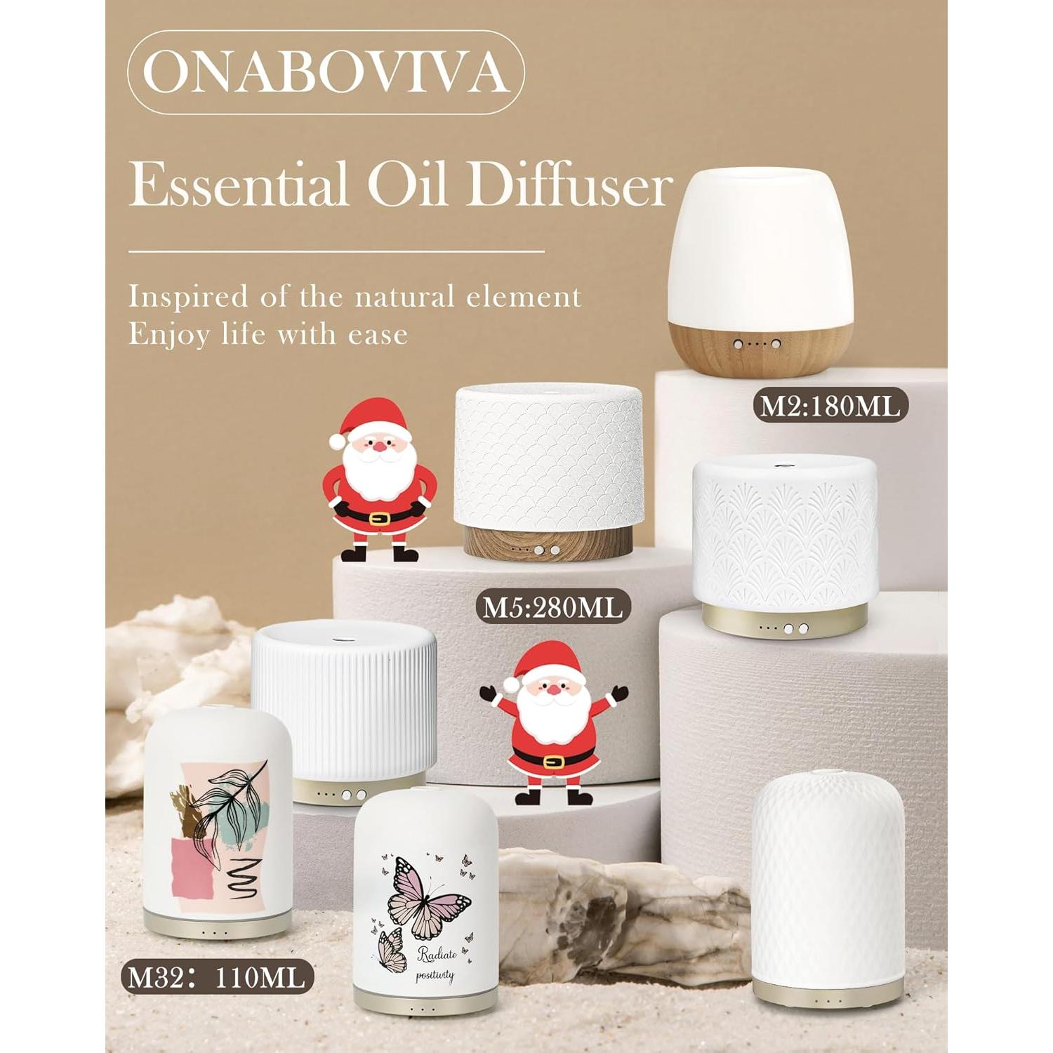 Difusor de Aceite Esencial Onaboviva 280ml Cerámica Coral