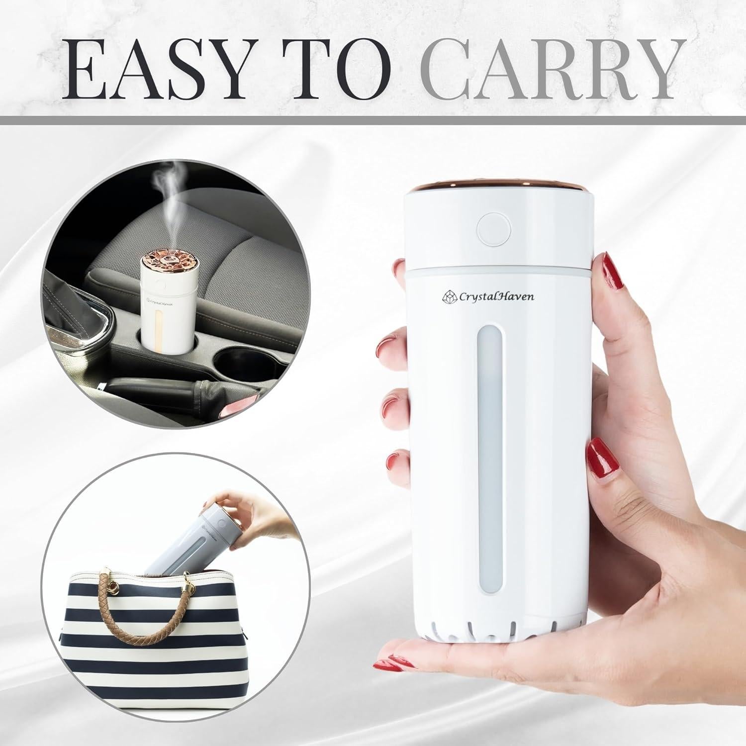 Difusor de Aceite Esencial CrystalHaven 360ml Portátil USB