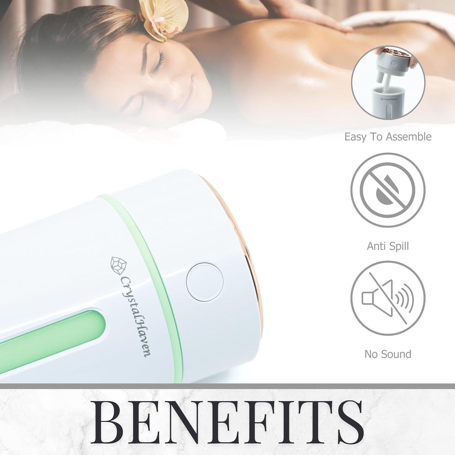 Difusor de Aceite Esencial CrystalHaven 360ml Portátil USB