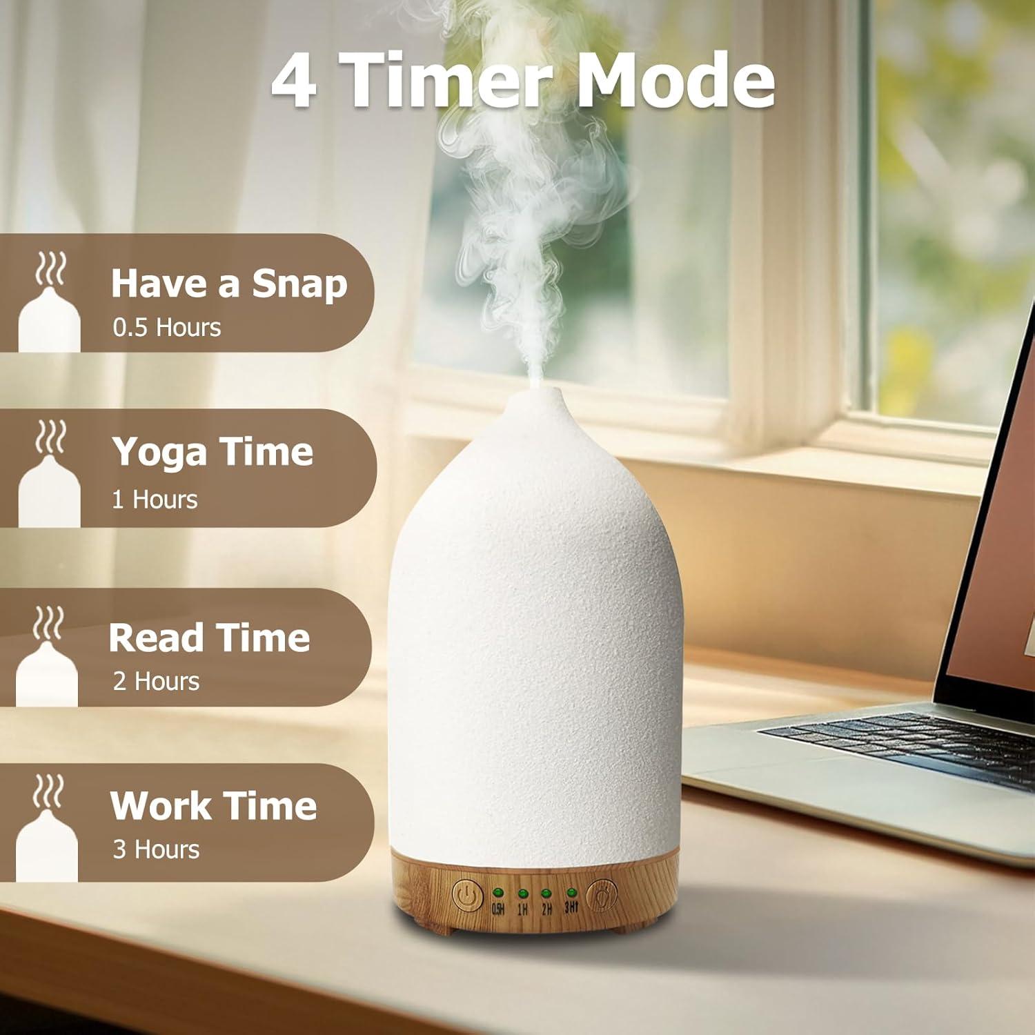 Difusor de Aceite Esencial Vasysvi 100ml Cerámica Blanco