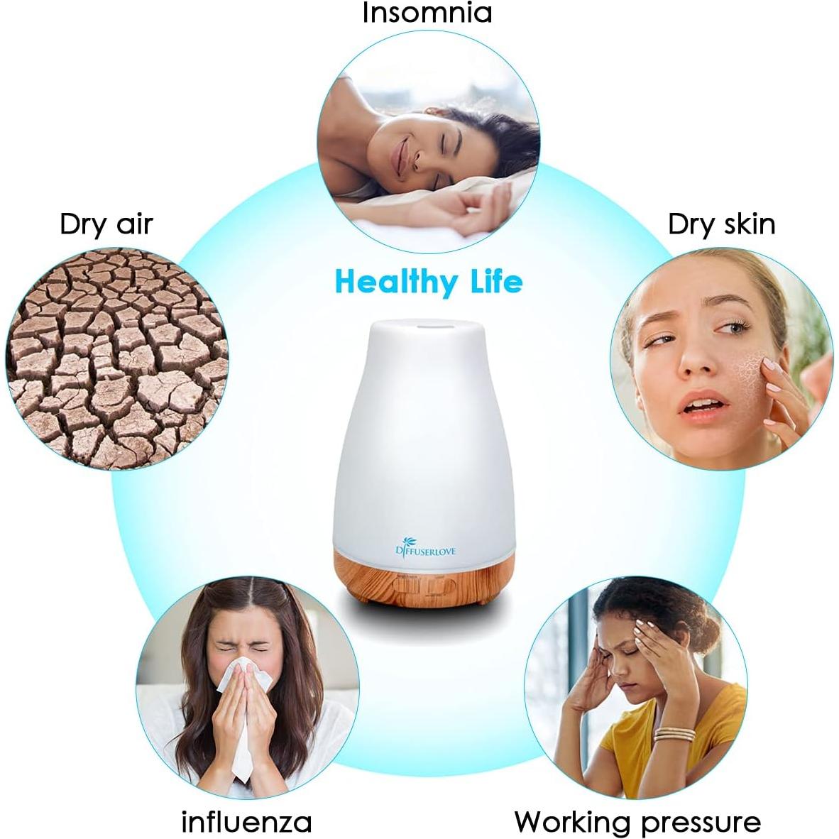 Difusor de Aceite Esencial 300ml Diffuserlove con Control Remoto