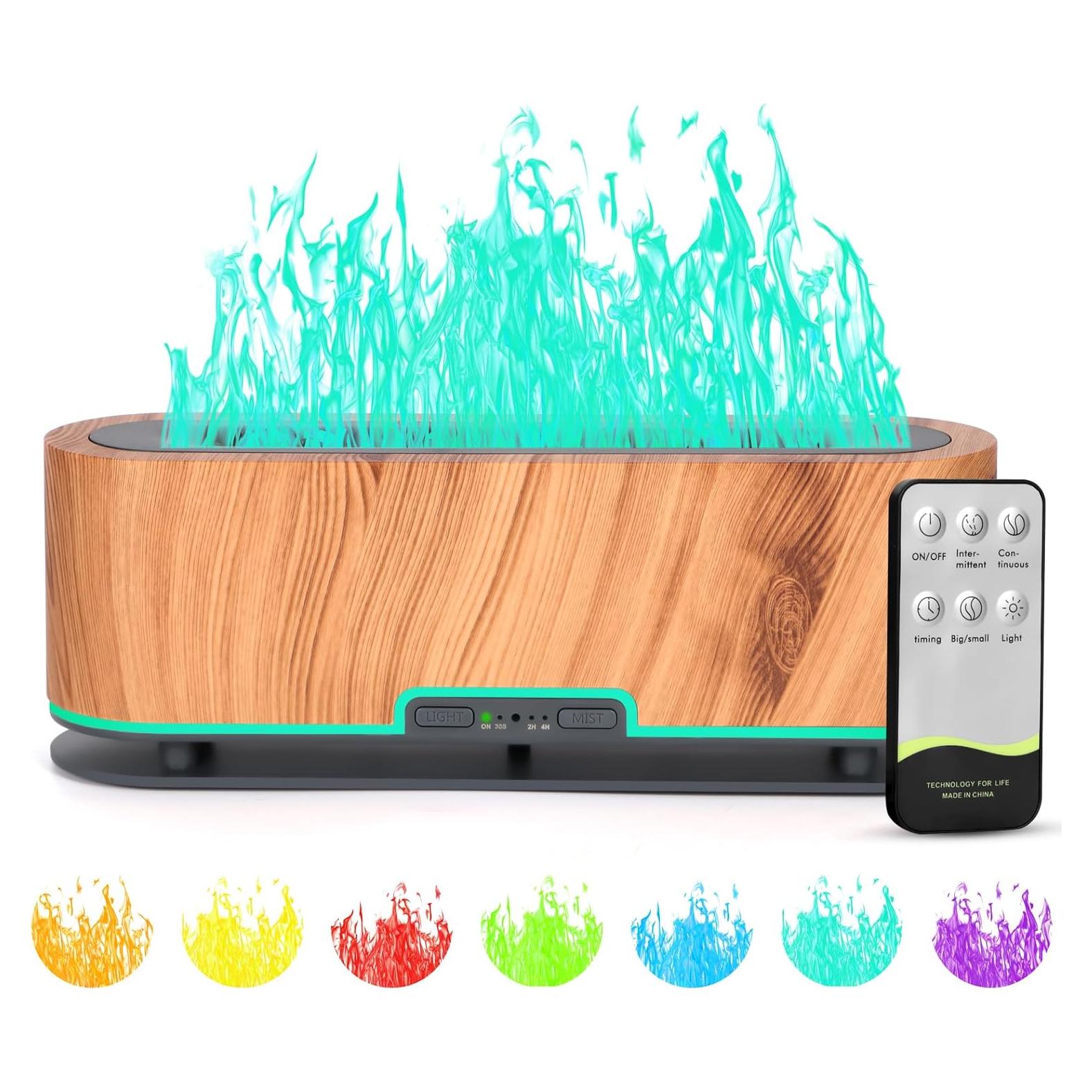 Difusor de Aceite Esencial WENPHONE 200ml Silencioso Madera Clara