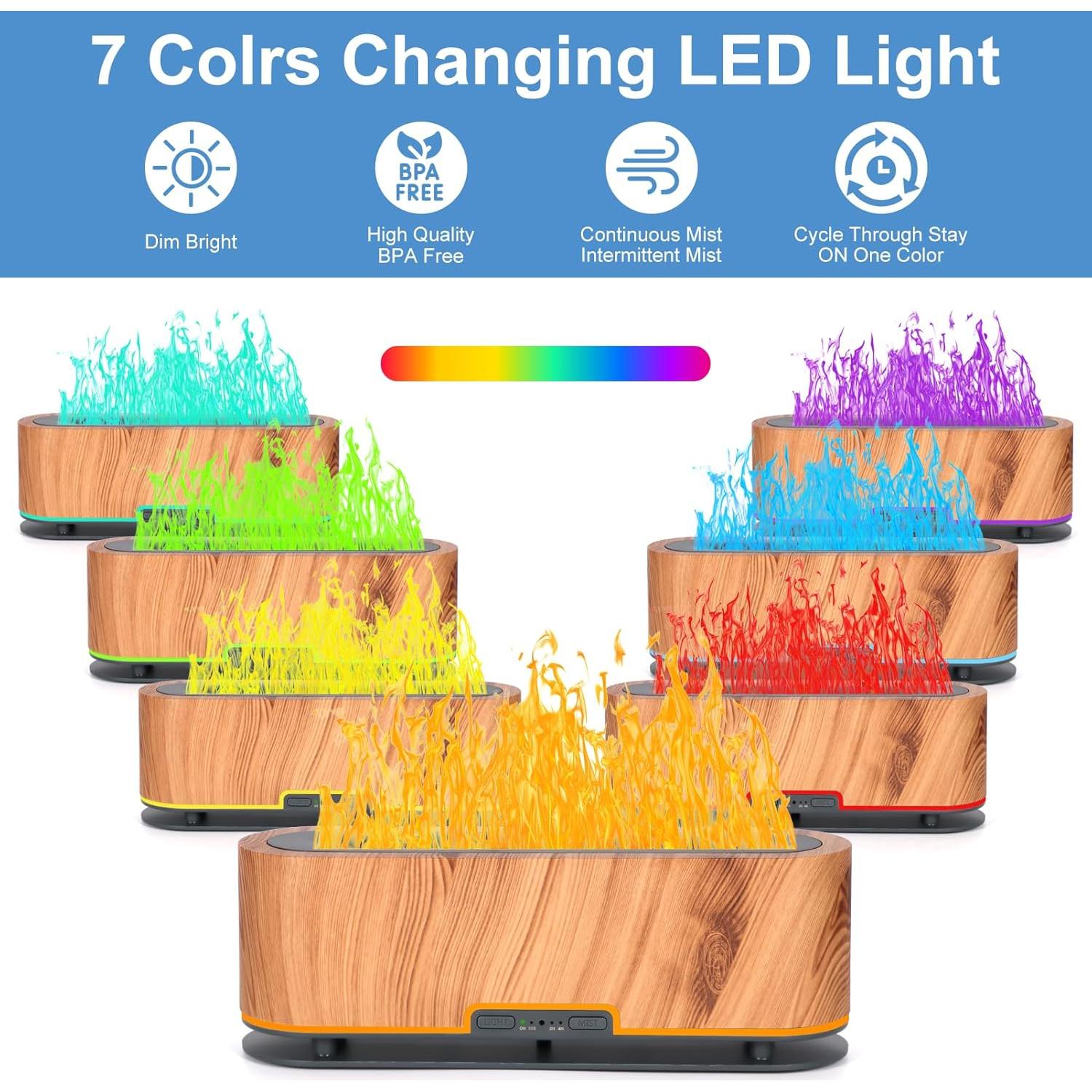 Difusor de Aceite Esencial WENPHONE 200ml Silencioso Madera Clara
