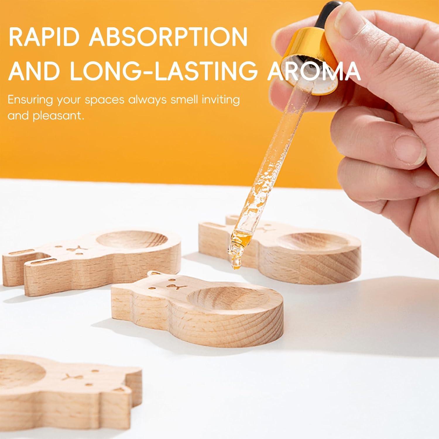 Difusor de Aceite Esencial SAMIQU - 4 Piezas Madera de Haya