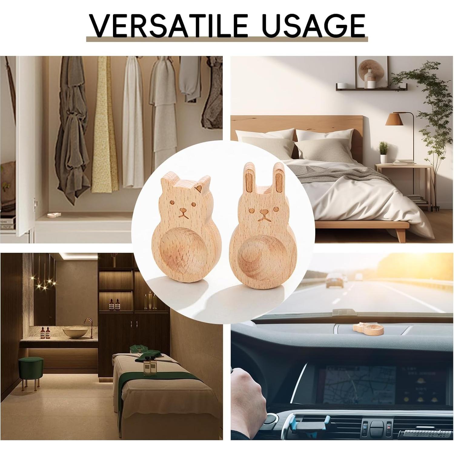 Difusor de Aceite Esencial SAMIQU - 4 Piezas Madera de Haya